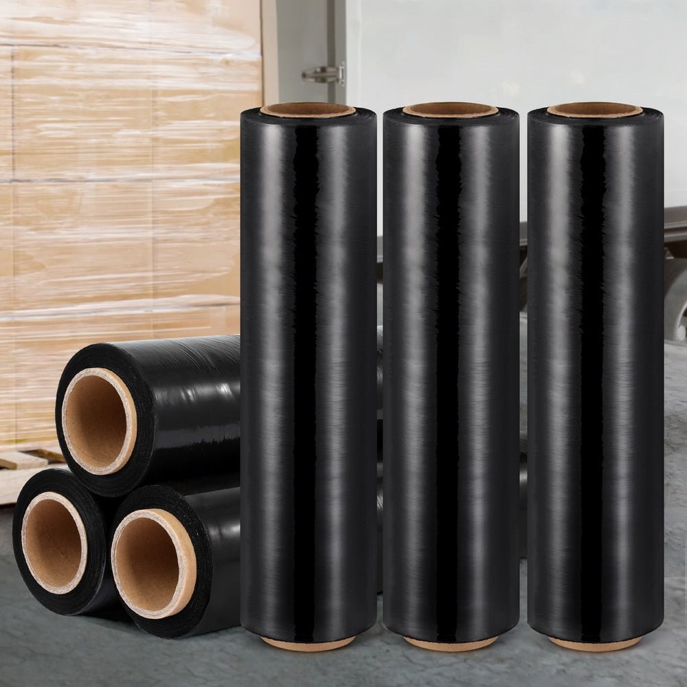 500mm x 400m Stretch Film Pallet Shrink Wrap 6 Rolls Package Use Plastic Black - Commercial > Packaging - Rivercity House & Home Co. (ABN 18 642 972 209) - Affordable Modern Furniture Australia