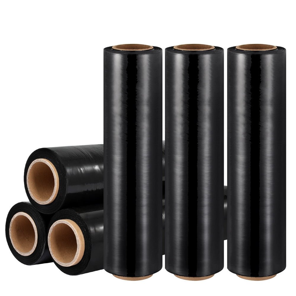 500mm x 400m Stretch Film Pallet Shrink Wrap 6 Rolls Package Use Plastic Black - Commercial > Packaging - Rivercity House & Home Co. (ABN 18 642 972 209) - Affordable Modern Furniture Australia