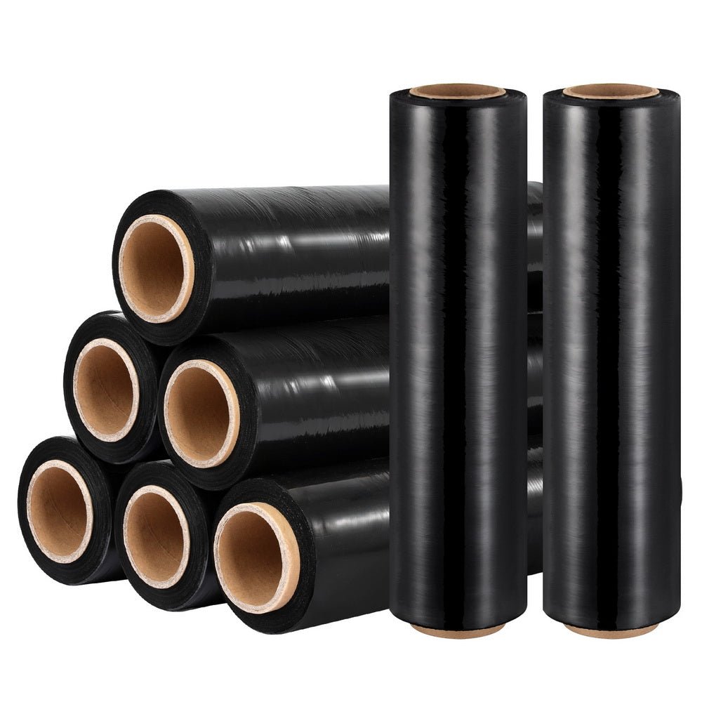 500mm x 400m Stretch Film Pallet Shrink Wrap 8 Rolls Package Use Plastic Black - Commercial > Packaging - Rivercity House & Home Co. (ABN 18 642 972 209) - Affordable Modern Furniture Australia