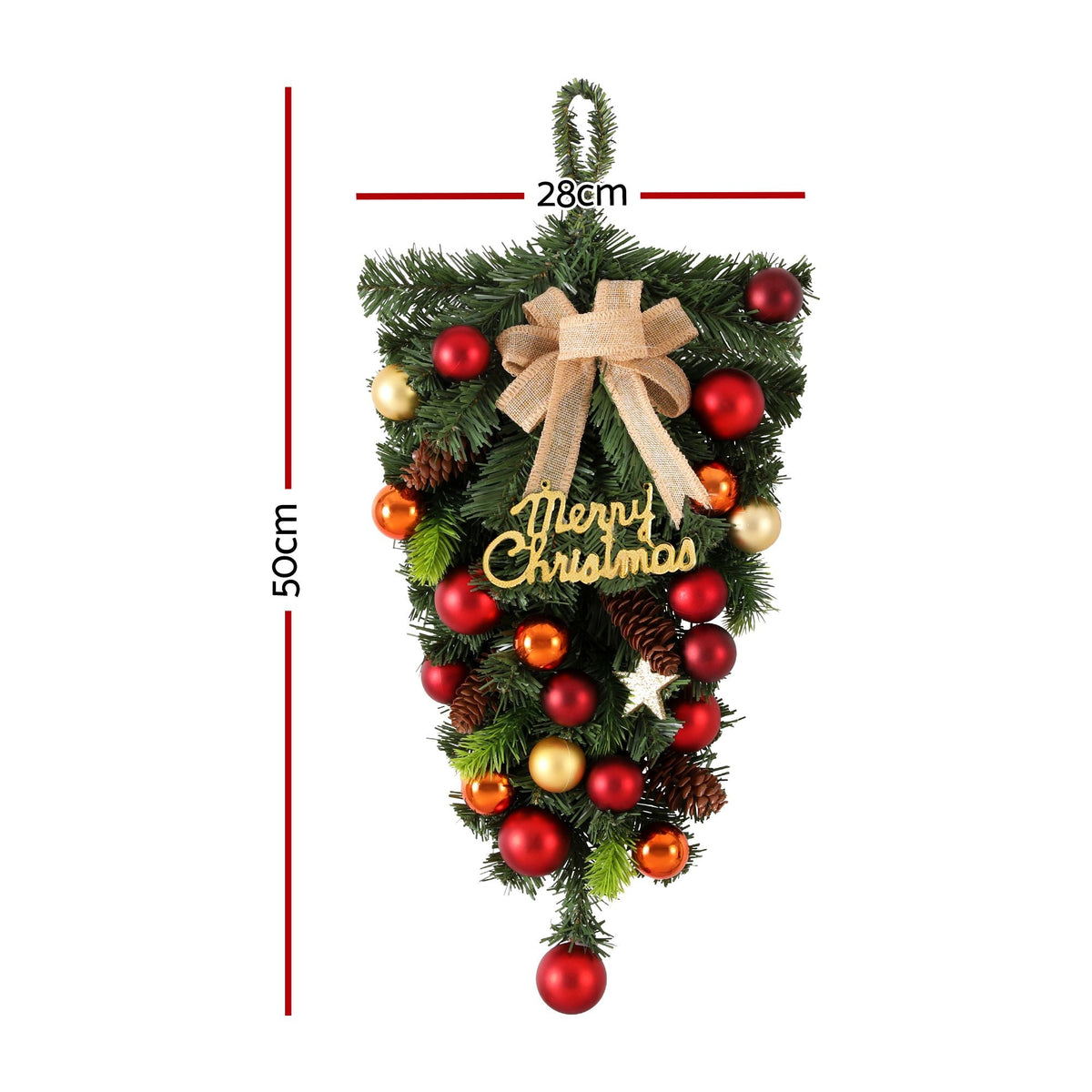 50cm Hanging Christmas Garland with Ornaments and LED Lights - Multi-Coloured - Occasions > Christmas > Christmas Wreaths & Garlands - Rivercity House & Home Co. (ABN 18 642 972 209) - Affordable Modern Furniture Australia
