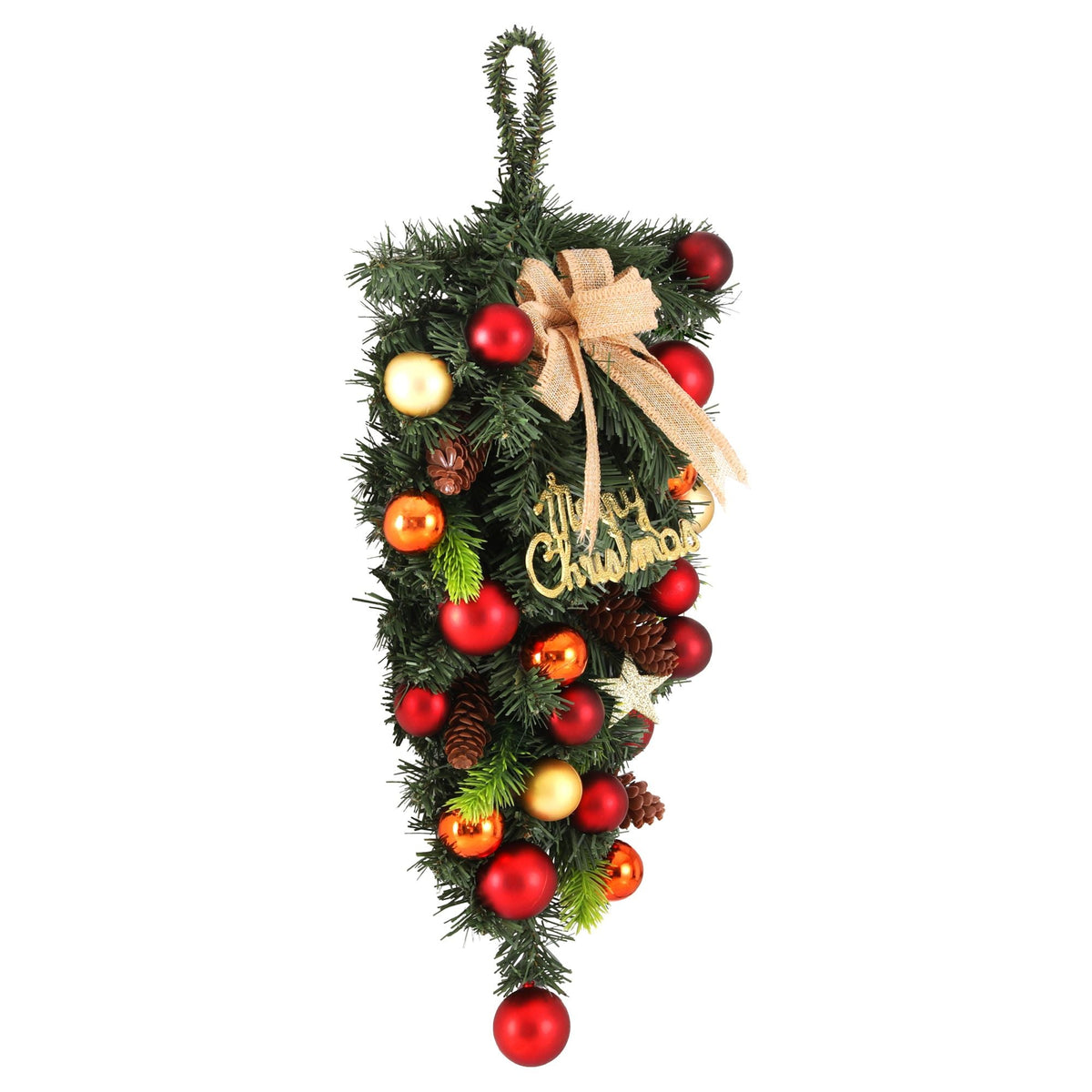 50cm Hanging Christmas Garland with Ornaments and LED Lights - Multi-Coloured - Occasions > Christmas > Christmas Wreaths & Garlands - Rivercity House & Home Co. (ABN 18 642 972 209) - Affordable Modern Furniture Australia