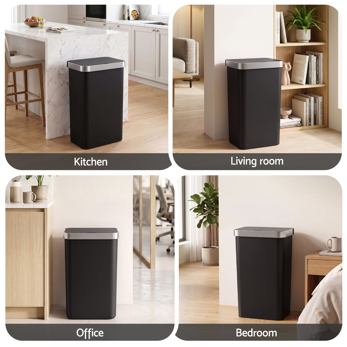 50L Automatic Motion Sensor Kitchen Trash Bin - Black - Home & Garden > Kitchen Bins > Automatic Bins - Rivercity House & Home Co. (ABN 18 642 972 209) - Affordable Modern Furniture Australia