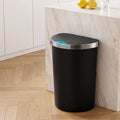 50L D-Shape Sensor Kitchen Bin with Motion Lid - Black