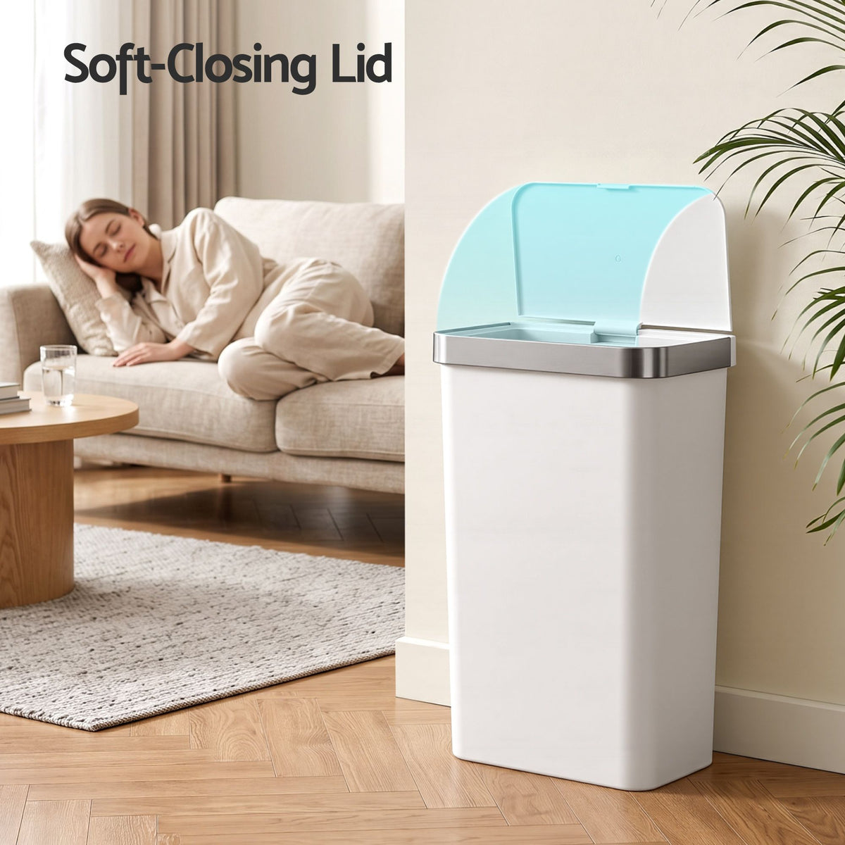 50L Motion Sensor Automatic Kitchen Trash Bin with Soft Close Lid - White - Home & Garden > Kitchen Bins > Automatic Bins - Rivercity House & Home Co. (ABN 18 642 972 209) - Affordable Modern Furniture Australia