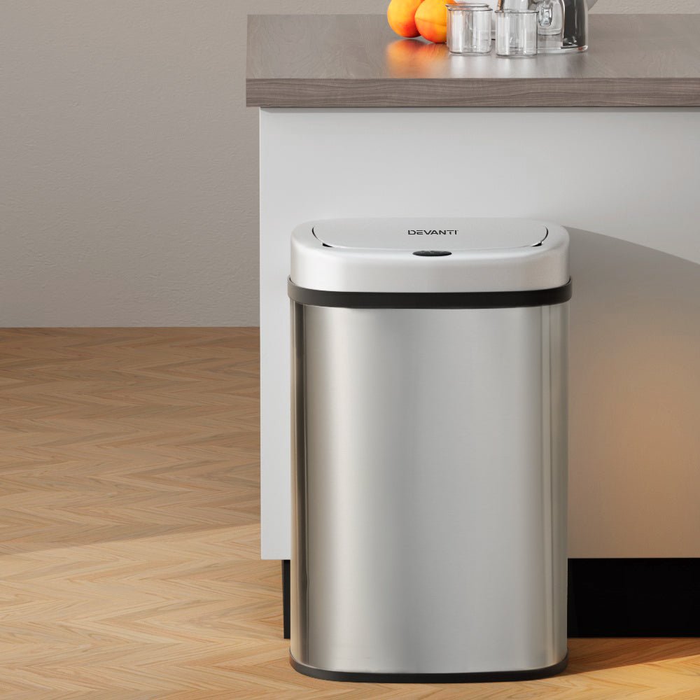 50L Sensor Bin Motion Rubbish Automatic Silver - Home & Garden > Kitchen Bins > Automatic Bins - Rivercity House & Home Co. (ABN 18 642 972 209) - Affordable Modern Furniture Australia
