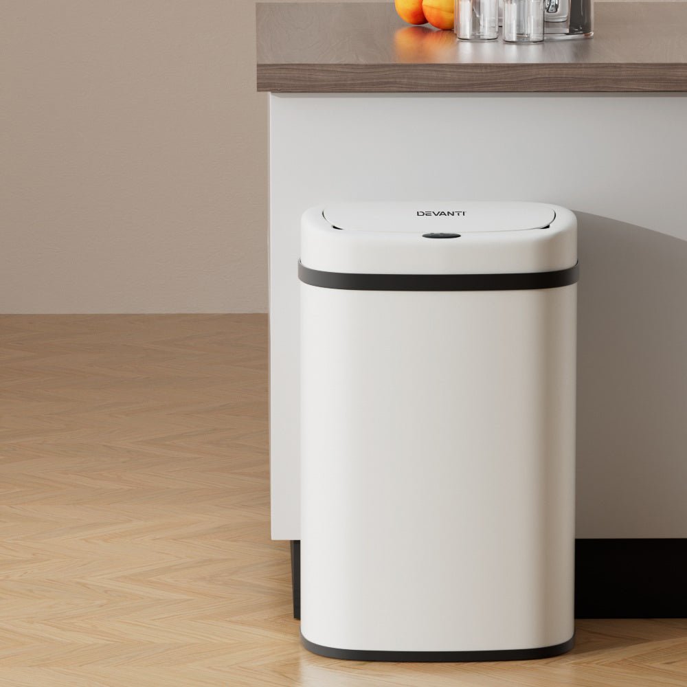 50L Sensor Bin Motion Rubbish Automatic White - Home & Garden > Kitchen Bins > Automatic Bins - Rivercity House & Home Co. (ABN 18 642 972 209) - Affordable Modern Furniture Australia
