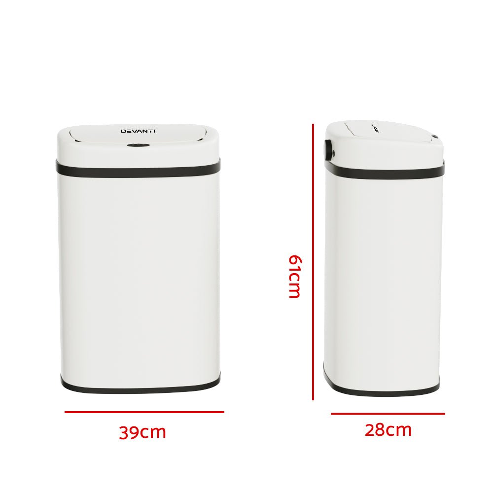 50L Sensor Bin Motion Rubbish Automatic White - Home & Garden > Kitchen Bins > Automatic Bins - Rivercity House & Home Co. (ABN 18 642 972 209) - Affordable Modern Furniture Australia