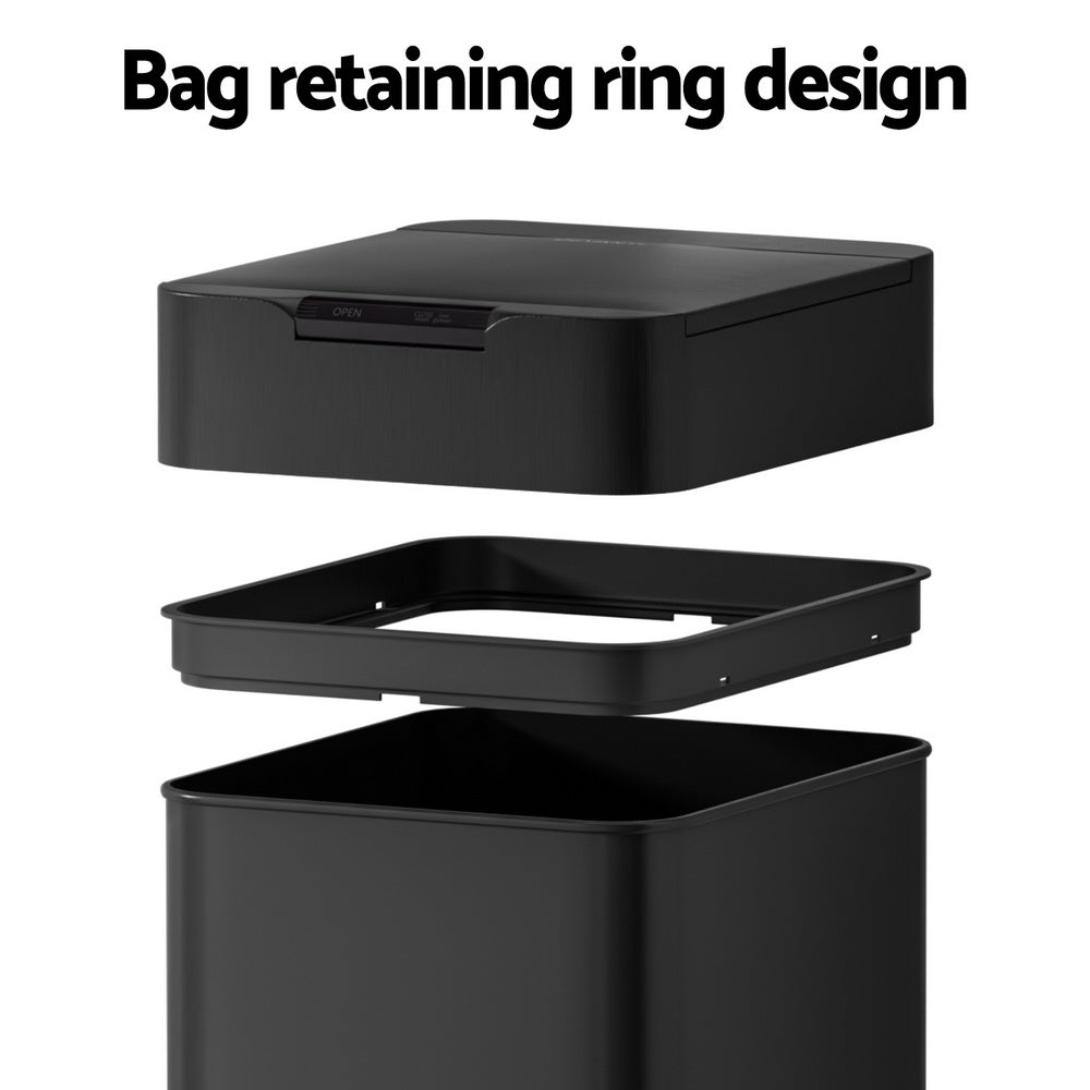 50L Sensor Bin Motion Rubbish Bins Kitchen Automatic Trash Can Black - Home & Garden > Kitchen Bins > Automatic Bins - Rivercity House & Home Co. (ABN 18 642 972 209) - Affordable Modern Furniture Australia