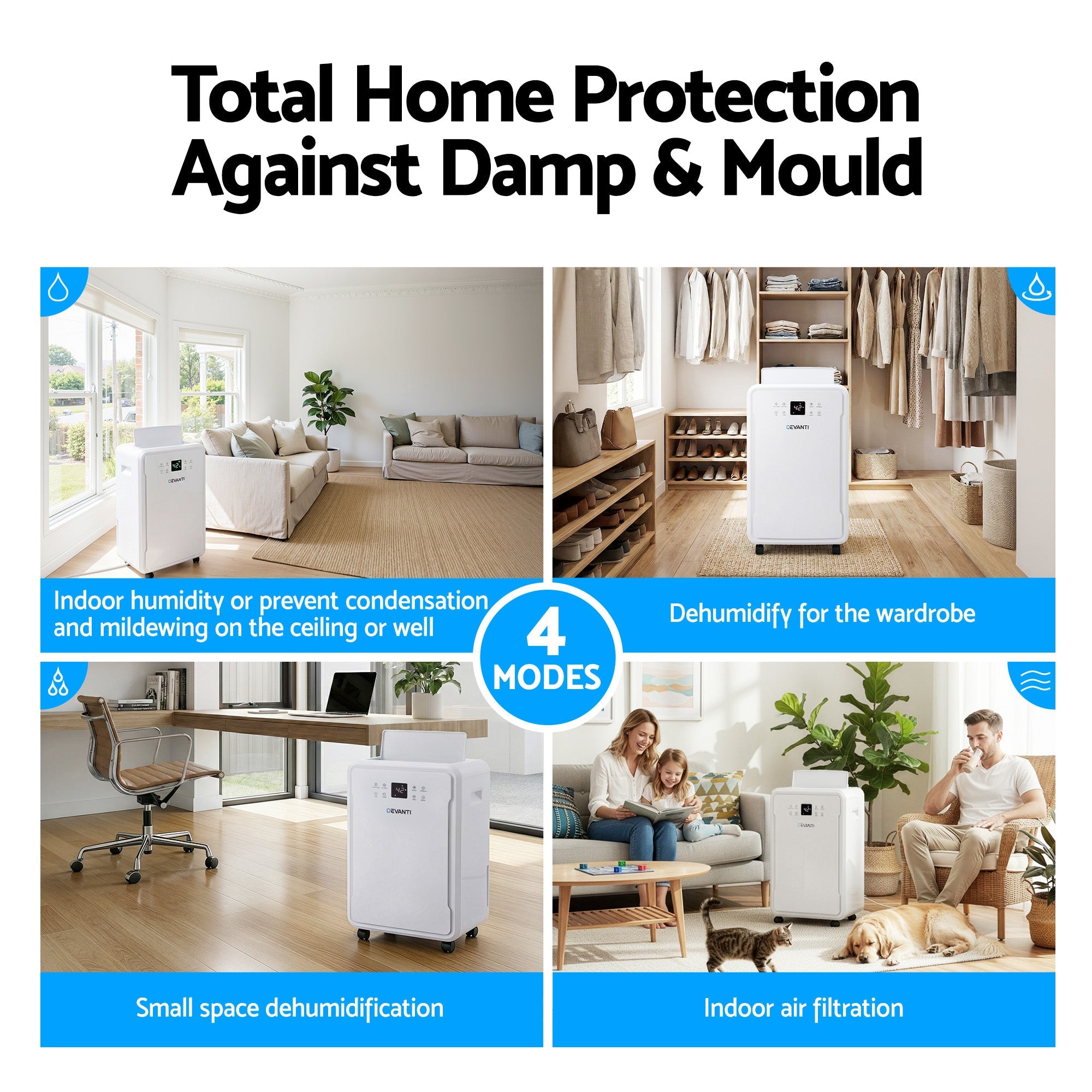 50L/Day Dehumidifier Home Air Dryer Mould Moisture 8.5L Tank - Appliances > Aroma Diffusers & Humidifiers > Dehumidifiers - Rivercity House & Home Co. (ABN 18 642 972 209) - Affordable Modern Furniture Australia