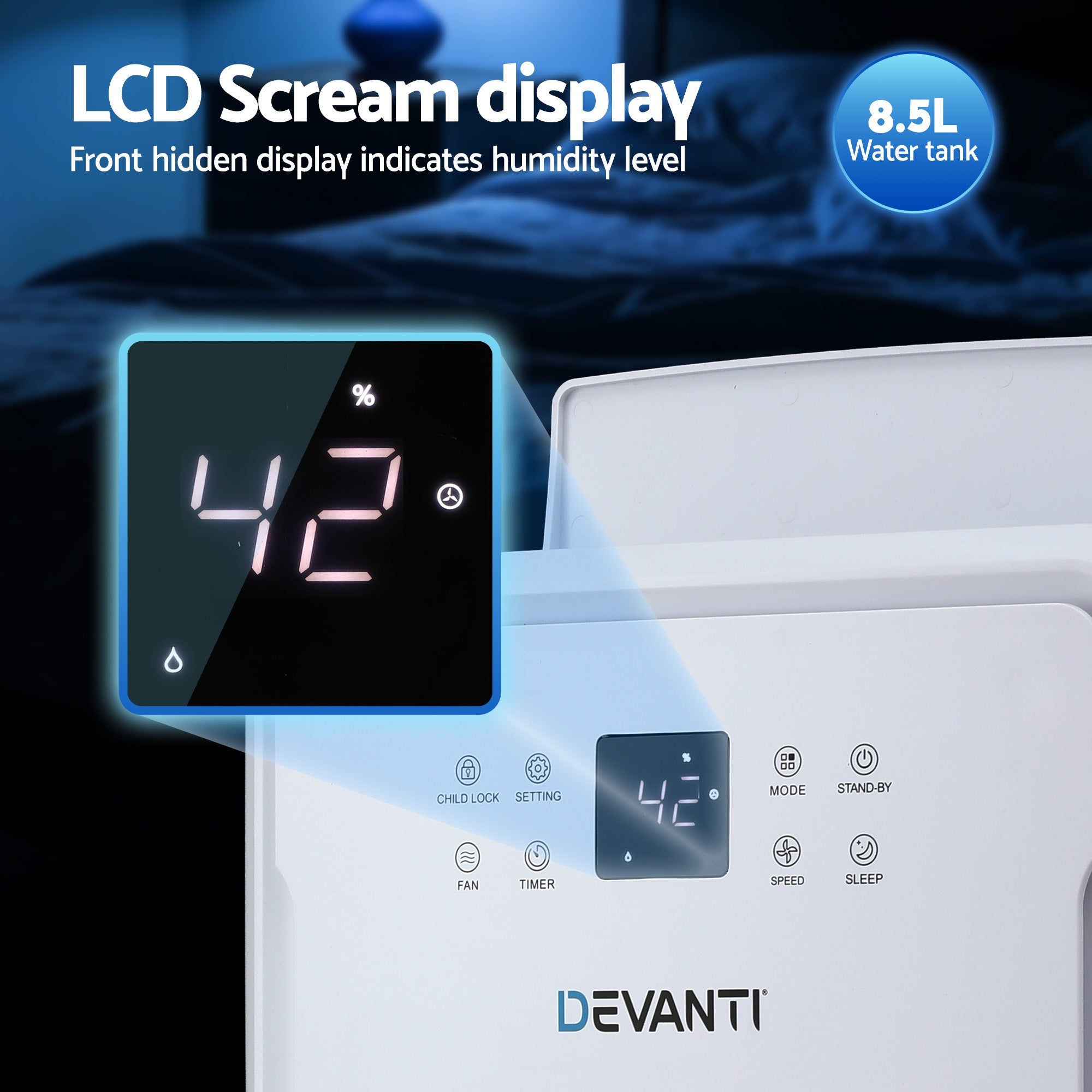 50L/Day Dehumidifier Home Air Dryer Mould Moisture 8.5L Tank - Appliances > Aroma Diffusers & Humidifiers > Dehumidifiers - Rivercity House & Home Co. (ABN 18 642 972 209) - Affordable Modern Furniture Australia