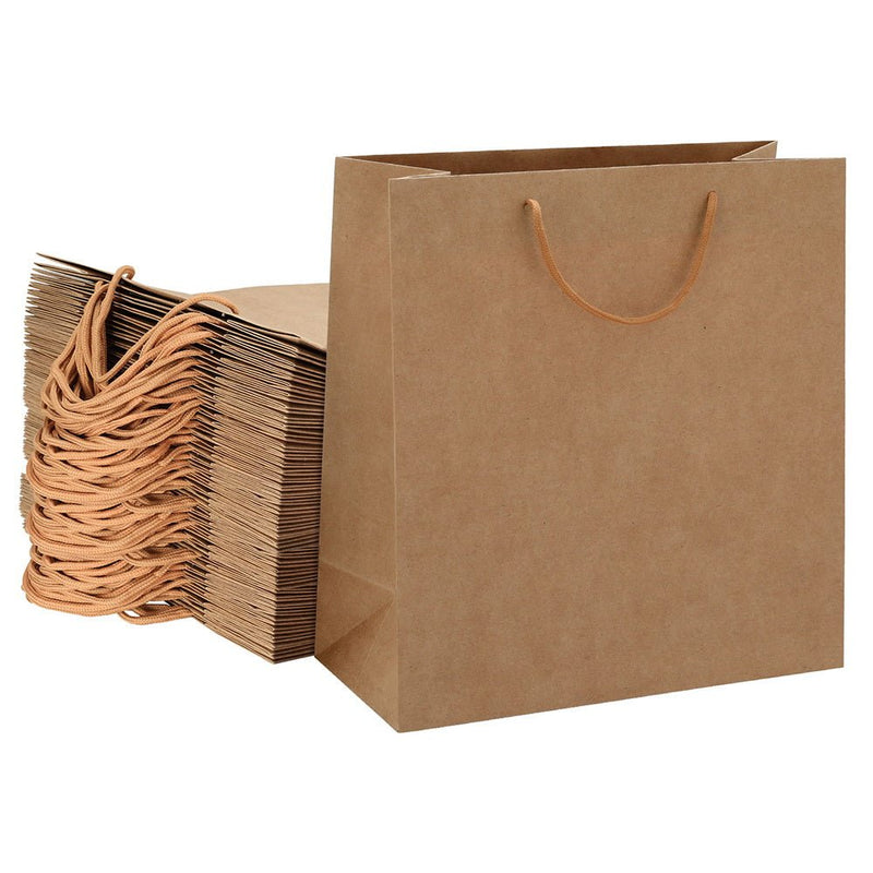 50pcs Bulk Kraft Paper Bags Pack Brown Shopping Retail Gift Bags Reusable Brown - Commercial > Packaging - Rivercity House & Home Co. (ABN 18 642 972 209) - Affordable Modern Furniture Australia