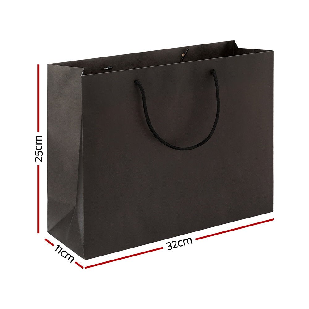 50pcs Bulk Paper Bags Pack Shopping Retail Gift Bag Reusable Fabric Handle Black - Commercial > Packaging - Rivercity House & Home Co. (ABN 18 642 972 209) - Affordable Modern Furniture Australia