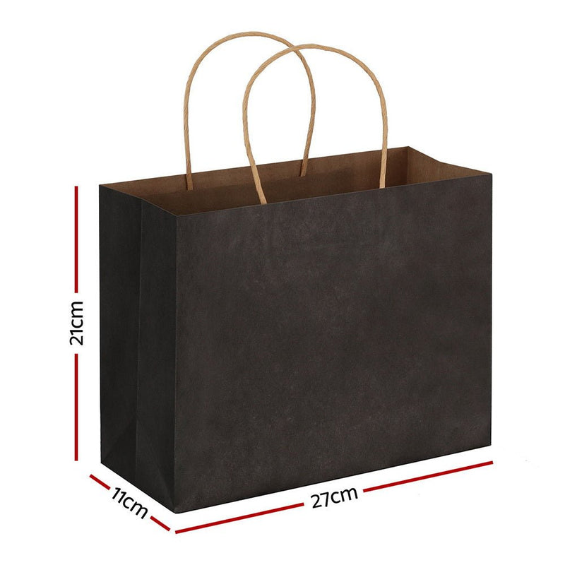 50pcs Bulk Paper Bags Pack Shopping Retail Gift Bags Reusable Soft Handle Black - Commercial > Packaging - Rivercity House & Home Co. (ABN 18 642 972 209) - Affordable Modern Furniture Australia