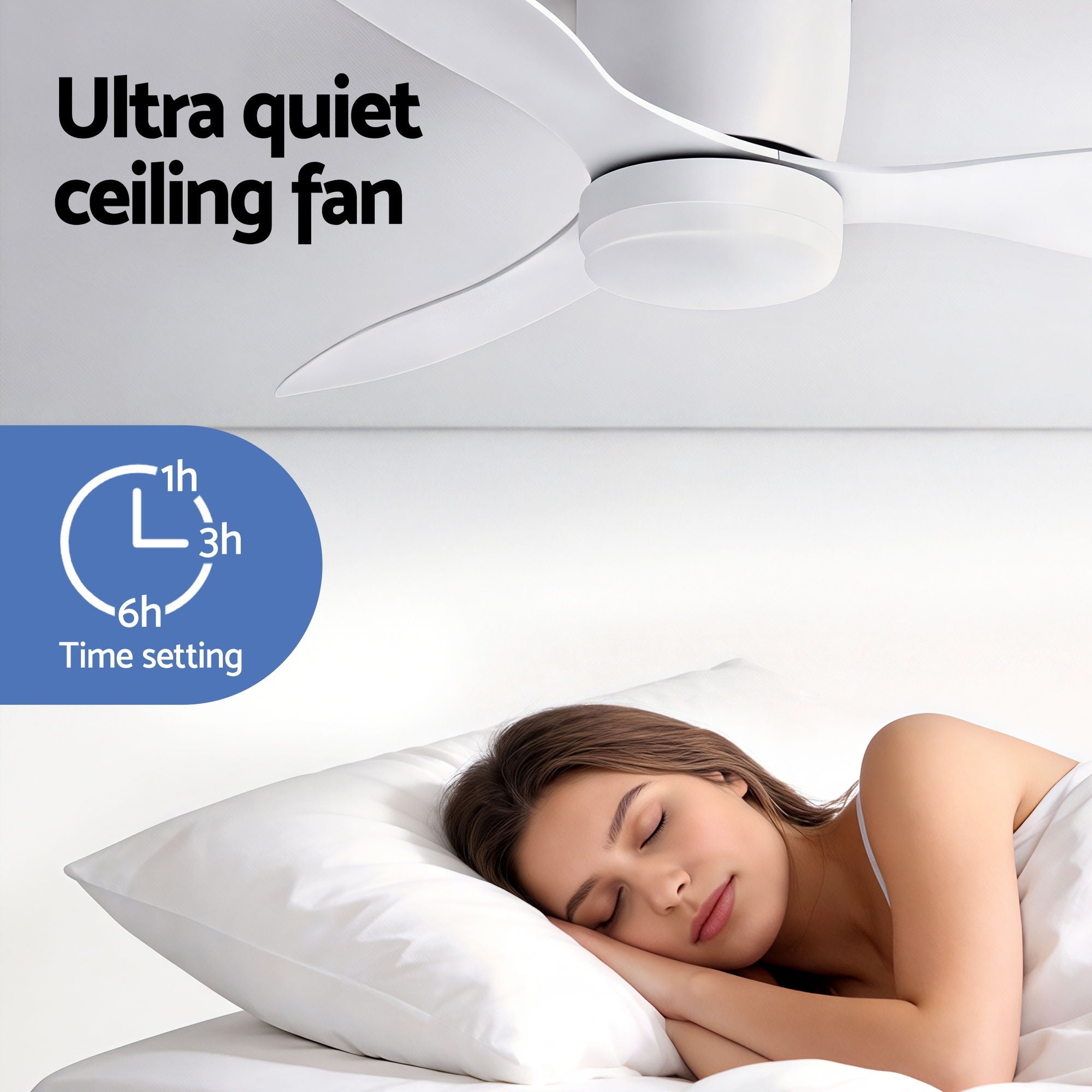52'' Ceiling Fan 3 Blades DC Motor w/Light w/Remote White - Appliances > Fans > Ceiling Fans - Rivercity House & Home Co. (ABN 18 642 972 209) - Affordable Modern Furniture Australia