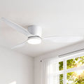 52" Ceiling Fan with 3 Blades, Light & Remote Control - White