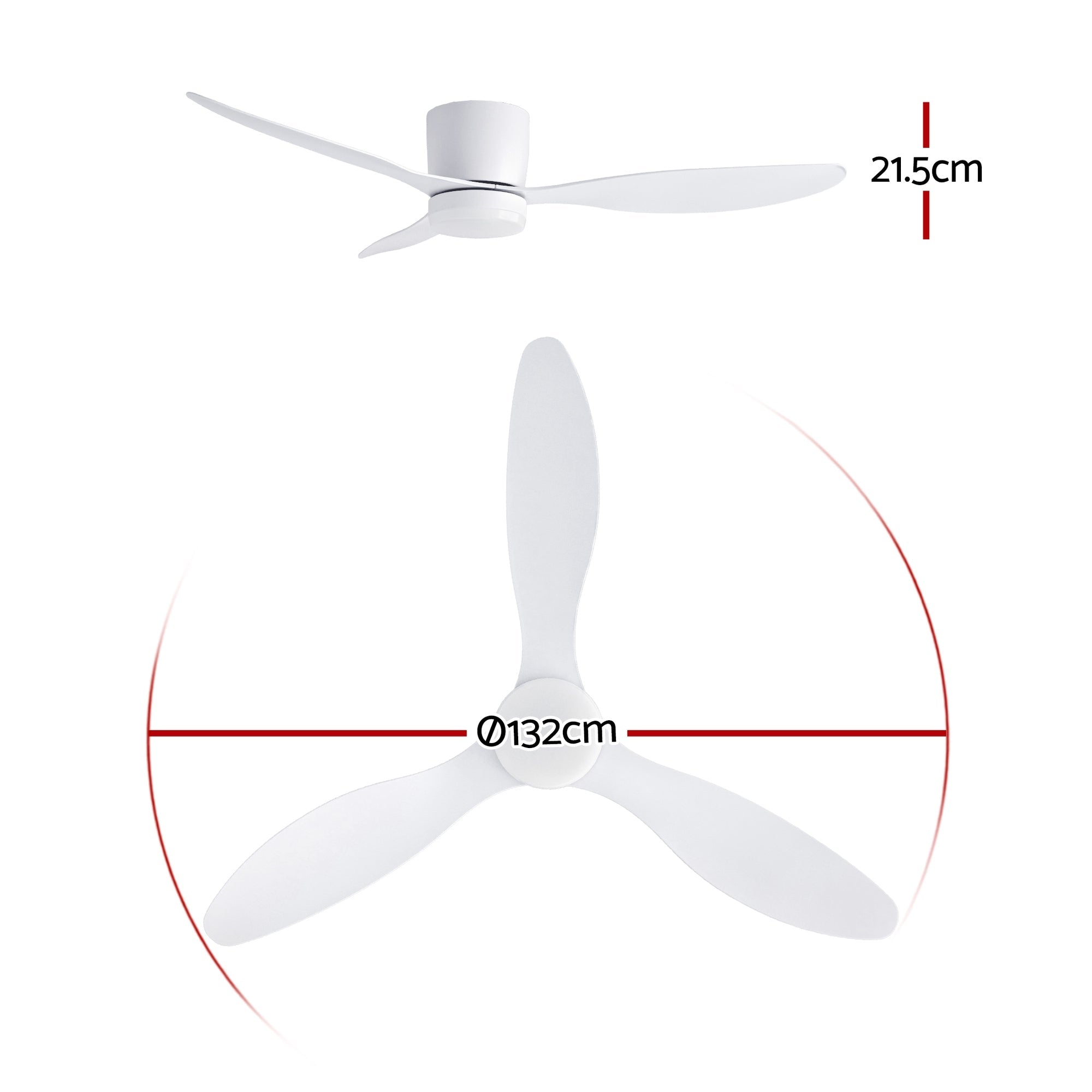 52'' Ceiling Fan 3 Blades DC Motor w/Light w/Remote White - Appliances > Fans > Ceiling Fans - Rivercity House & Home Co. (ABN 18 642 972 209) - Affordable Modern Furniture Australia