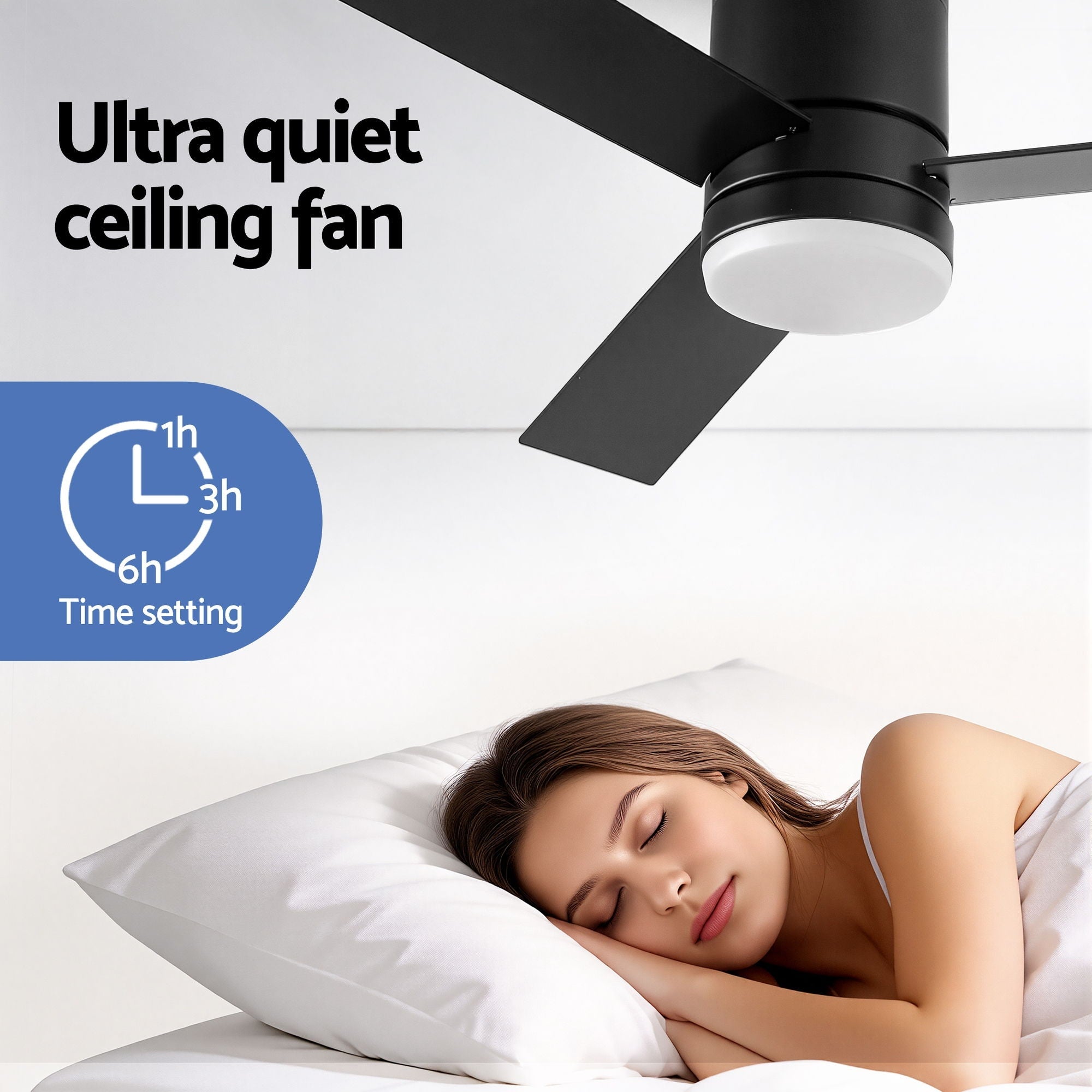 52'' Ceiling Fan 3 Blades Double - sided DC Motor w/Light w/Remote Light Wood and bLack - Appliances > Fans > Ceiling Fans - Rivercity House & Home Co. (ABN 18 642 972 209) - Affordable Modern Furniture Australia