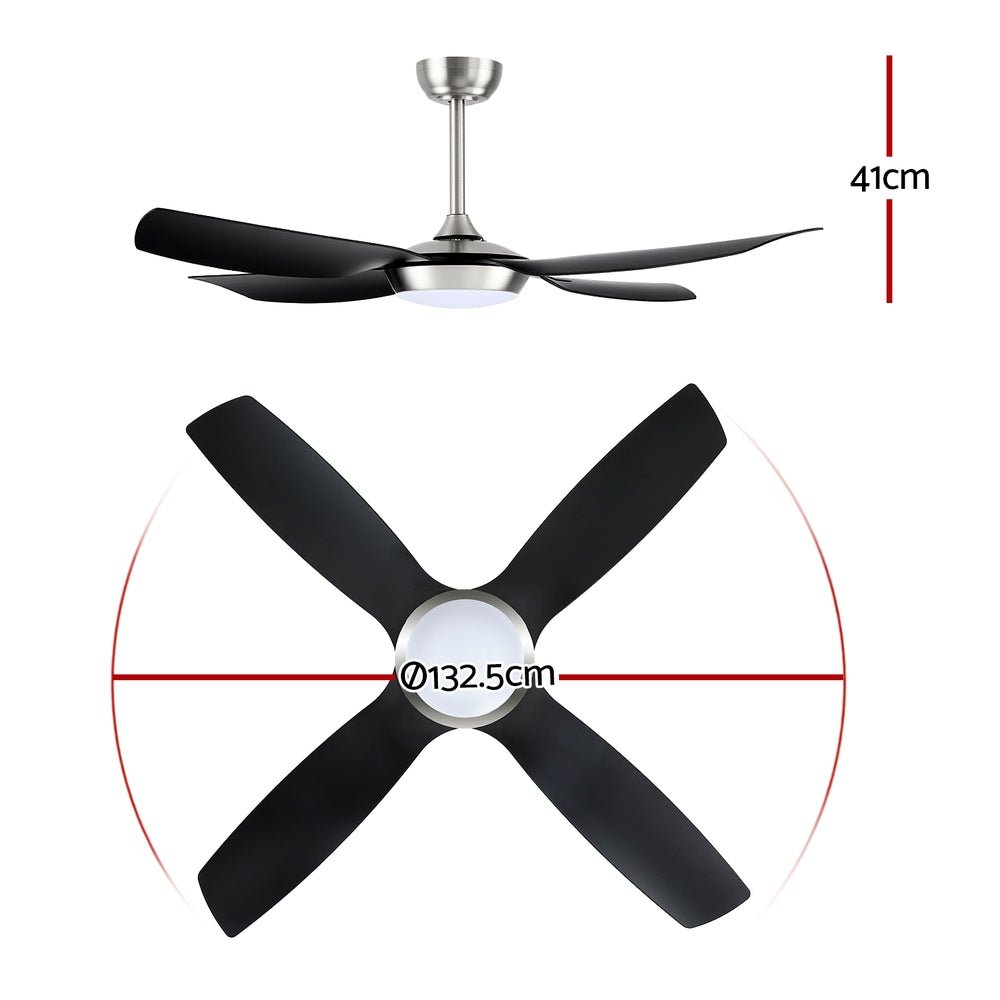 52'' Ceiling Fan DC Motor w/Light w/Remote Black - Appliances > Fans > Ceiling Fans - Rivercity House & Home Co. (ABN 18 642 972 209) - Affordable Modern Furniture Australia