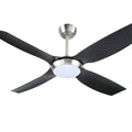 52-Inch 4-Blade Ceiling Fan with LED Light and Remote Control - Black