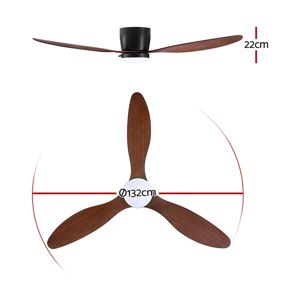 52'' Ceiling Fan DC Motor w/Light w/Remote - Dark Wood - Appliances > Fans > Ceiling Fans - Rivercity House & Home Co. (ABN 18 642 972 209) - Affordable Modern Furniture Australia