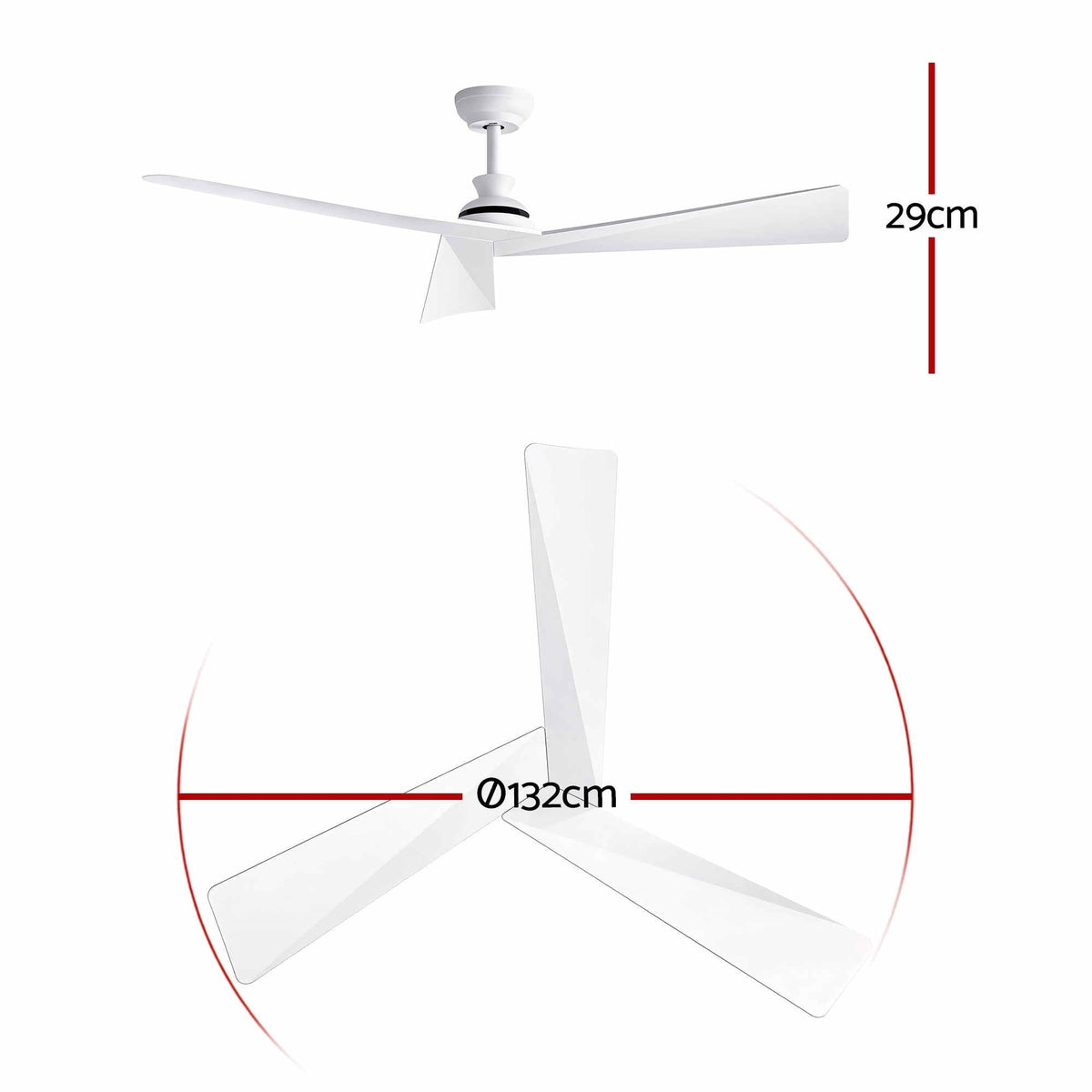 52" Ceiling Fan Modern Minimalist 3 Blades 6 Speeds DC Motor Remote Control - White - Appliances > Fans > Ceiling Fans - Rivercity House & Home Co. (ABN 18 642 972 209) - Affordable Modern Furniture Australia