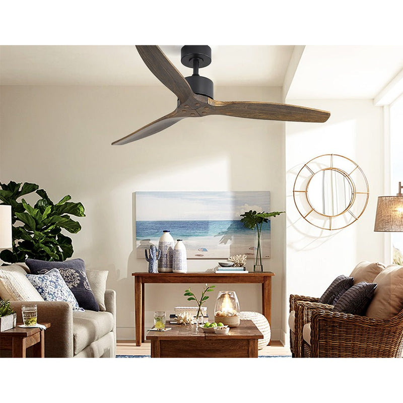 52'' Ceiling Fan With Remote Control Fans 3 Wooden Blades Timer 1300mm - Rivercity House & Home Co. (ABN 18 642 972 209) - Affordable Modern Furniture Australia