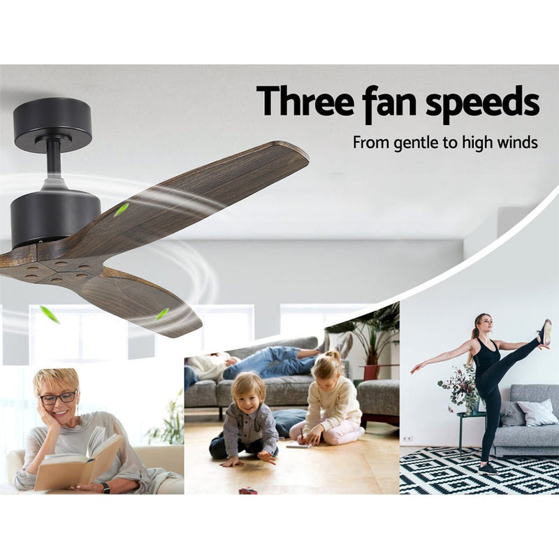 52'' Ceiling Fan With Remote Control Fans 3 Wooden Blades Timer 1300mm - Rivercity House & Home Co. (ABN 18 642 972 209) - Affordable Modern Furniture Australia