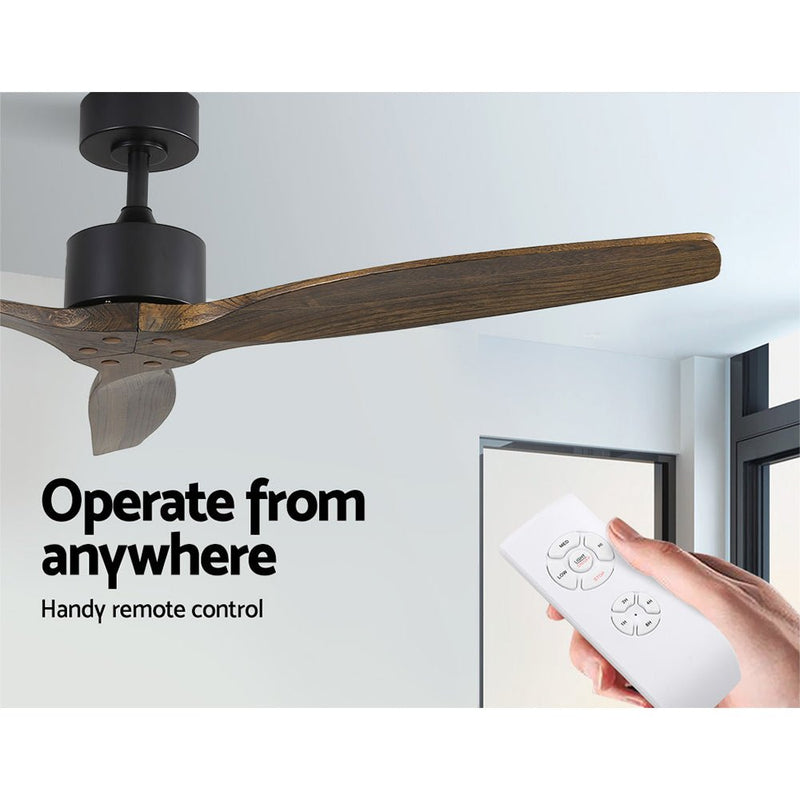 52'' Ceiling Fan With Remote Control Fans 3 Wooden Blades Timer 1300mm - Rivercity House & Home Co. (ABN 18 642 972 209) - Affordable Modern Furniture Australia