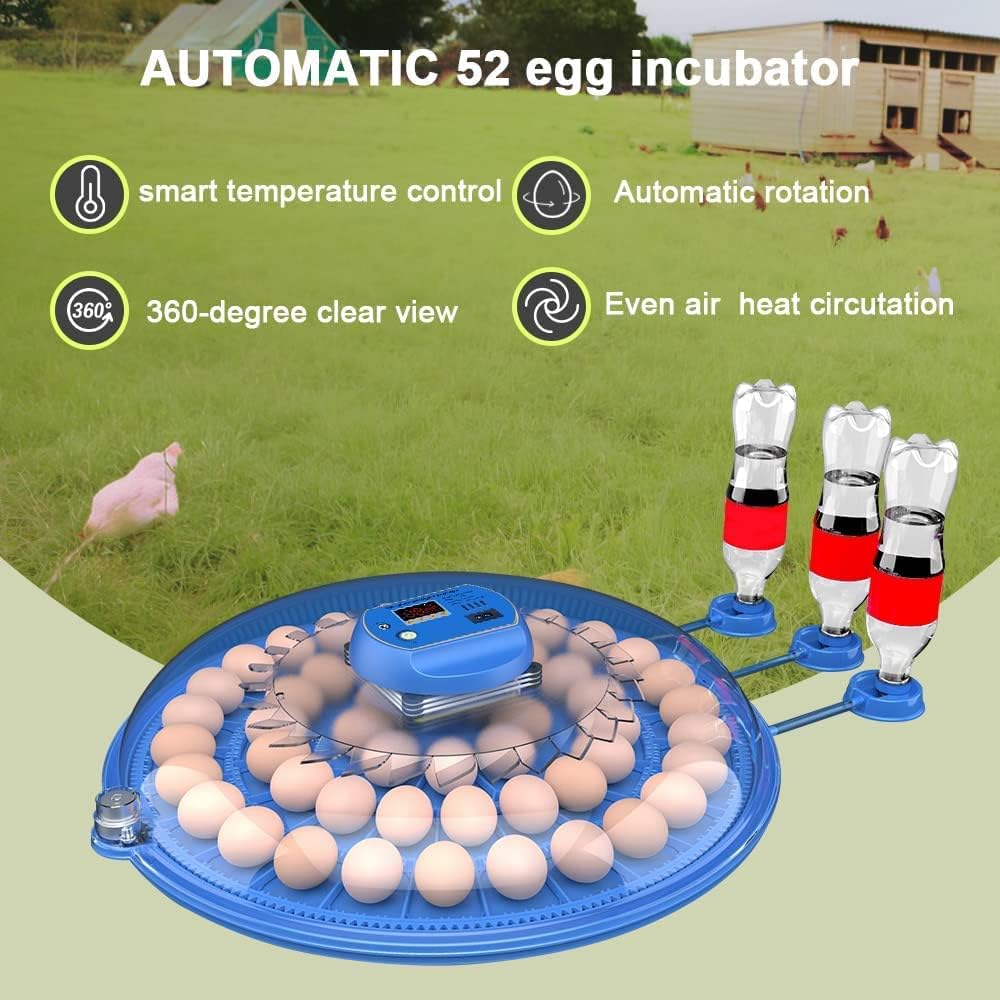 52 Egg Incubator with Automatic Turning, LED Display, Humidity & Temperature Control, Auto Water System, Built - in Egg Candler - Black - Appliances > Aroma Diffusers & Humidifiers > Humidifiers - Rivercity House & Home Co. (ABN 18 642 972 209) - Affordable Modern Furniture Australia