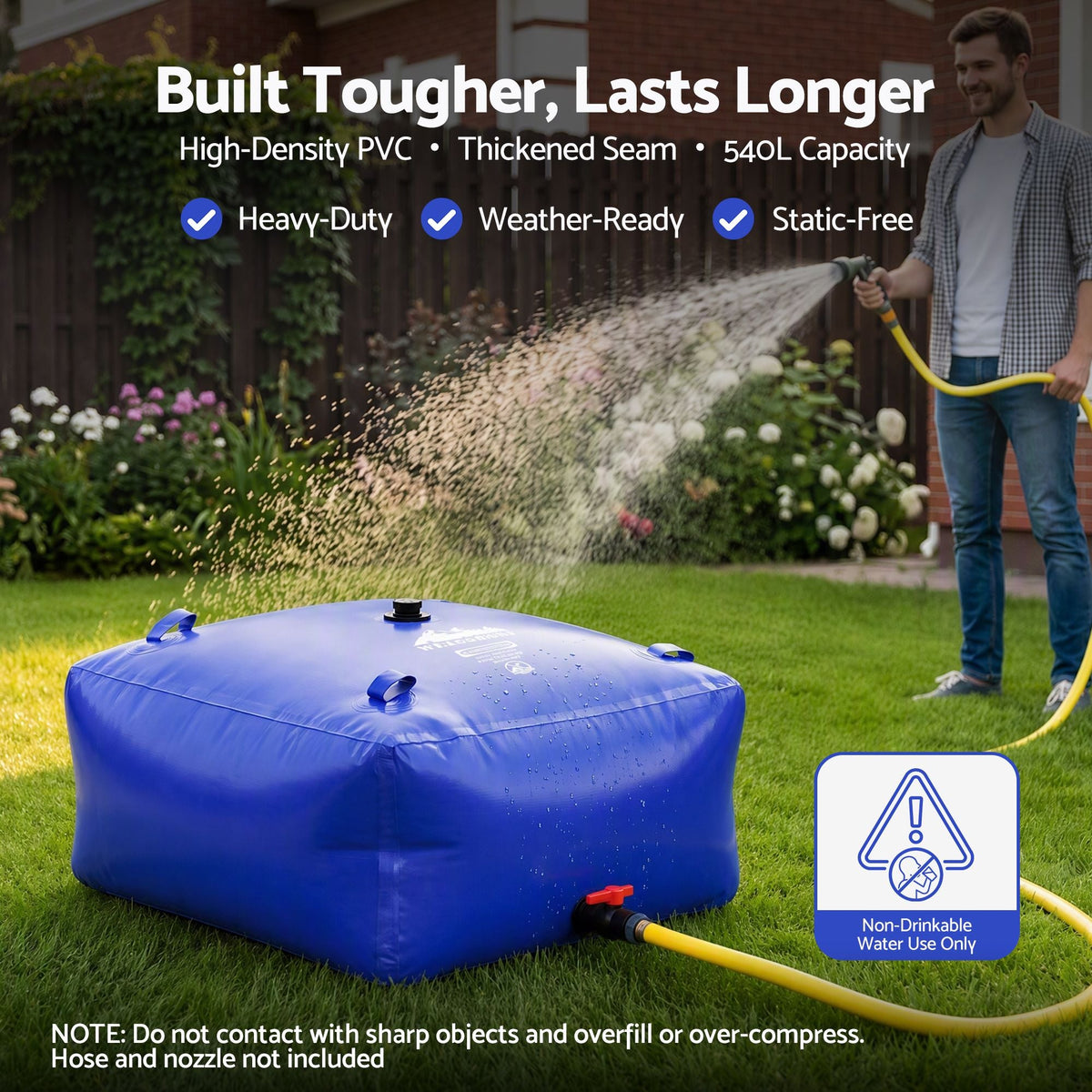 540L Portable Water Bladder Storage Tank for Camping Outdoor - Blue - Outdoor Recreation > Camping > Camping Appliances - Rivercity House & Home Co. (ABN 18 642 972 209) - Affordable Modern Furniture Australia