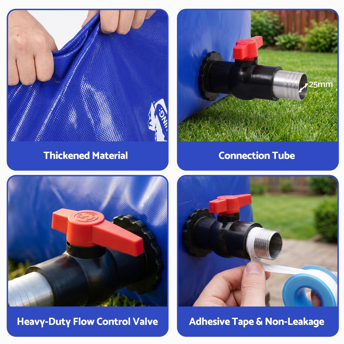 540L Portable Water Bladder Storage Tank for Camping Outdoor - Blue - Outdoor Recreation > Camping > Camping Appliances - Rivercity House & Home Co. (ABN 18 642 972 209) - Affordable Modern Furniture Australia