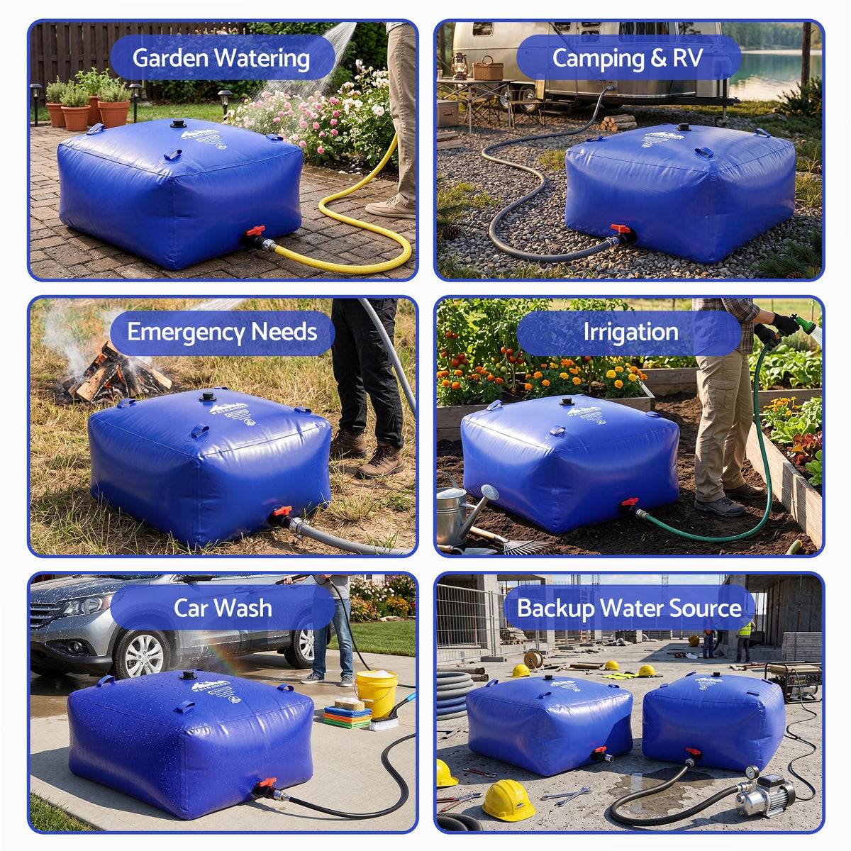 540L Portable Water Bladder Storage Tank for Camping Outdoor - Blue - Outdoor Recreation > Camping > Camping Appliances - Rivercity House & Home Co. (ABN 18 642 972 209) - Affordable Modern Furniture Australia