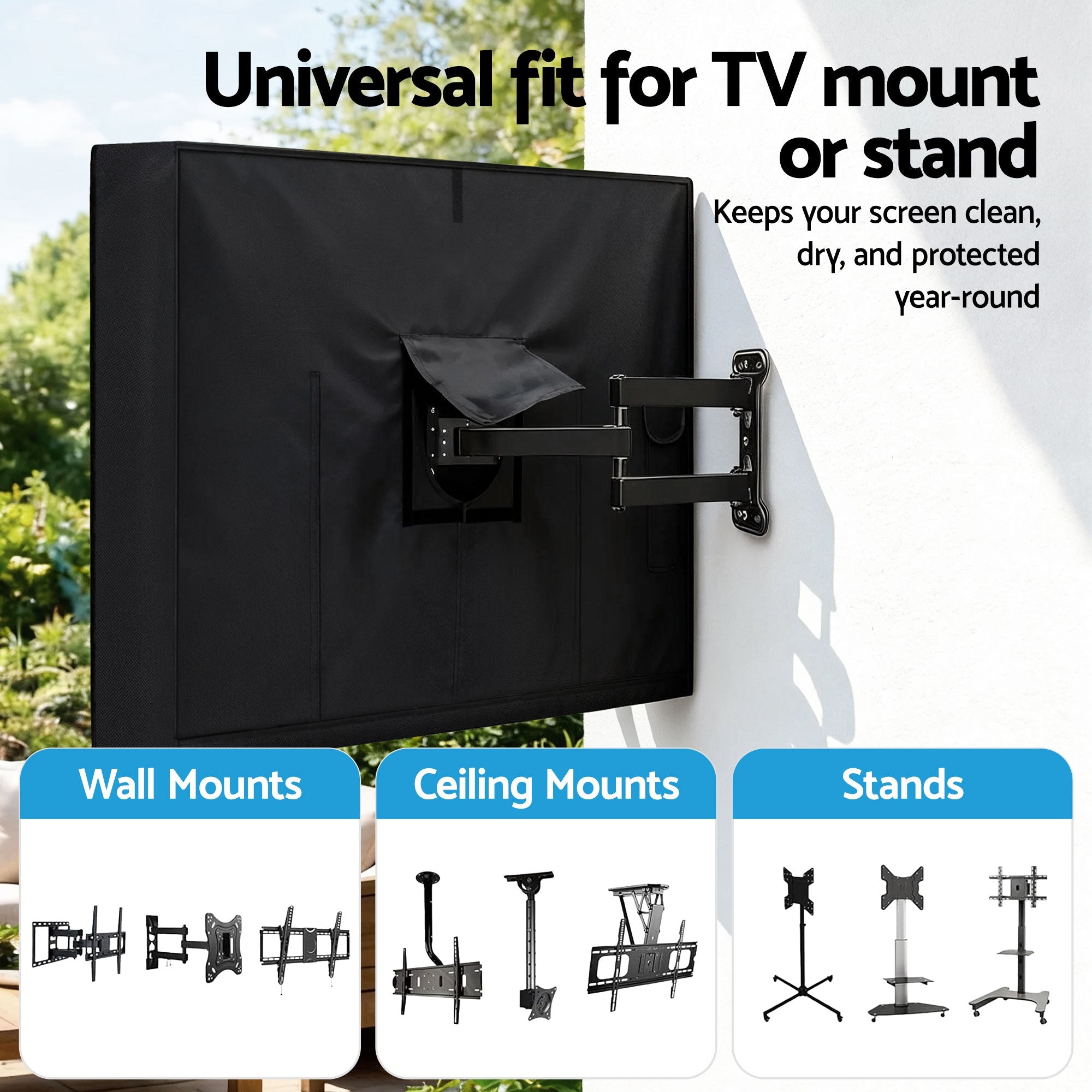 55 - 58 Inch TV Cover Waterproof Outdoor Patio Flat Television Protector - Appliances > TV > TVs & Accessories - Rivercity House & Home Co. (ABN 18 642 972 209) - Affordable Modern Furniture Australia