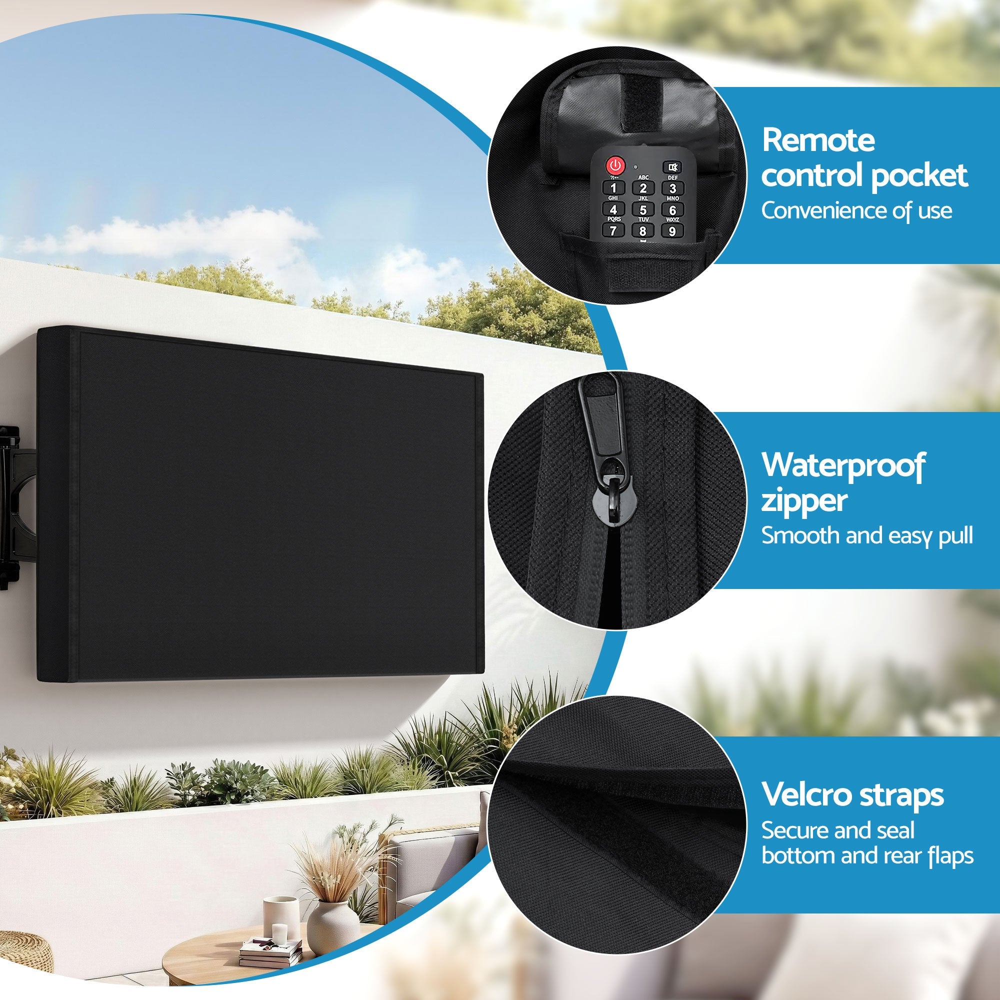 55 - 58 Inch TV Cover Waterproof Outdoor Patio Flat Television Protector - Appliances > TV > TVs & Accessories - Rivercity House & Home Co. (ABN 18 642 972 209) - Affordable Modern Furniture Australia