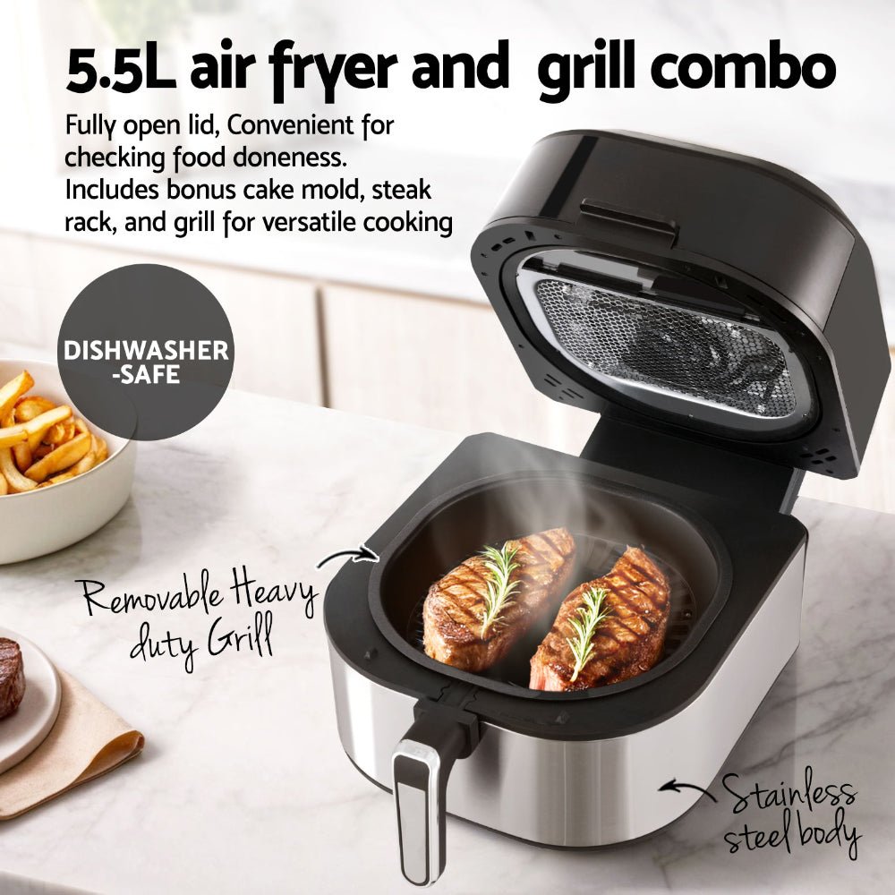 5.5L Air Fryer & Grill LCD Fryers 1500W - Appliances > Kitchen Appliances > Air Fryers - Rivercity House & Home Co. (ABN 18 642 972 209) - Affordable Modern Furniture Australia