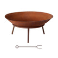 56cm Fire Pit Iron Rustic Bowl Outdoor