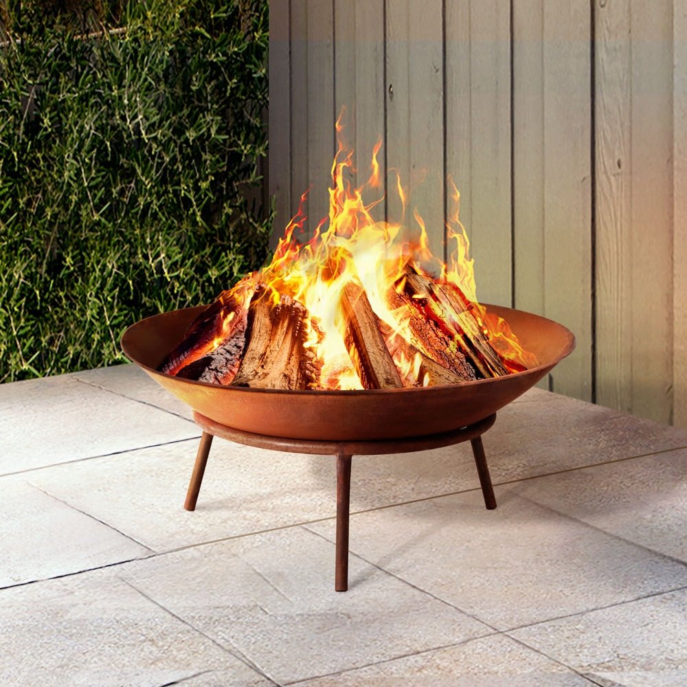 56cm Fire Pit Iron Rustic Bowl Outdoor - Home & Garden > Firepits > Fire Pits - Rivercity House & Home Co. (ABN 18 642 972 209) - Affordable Modern Furniture Australia