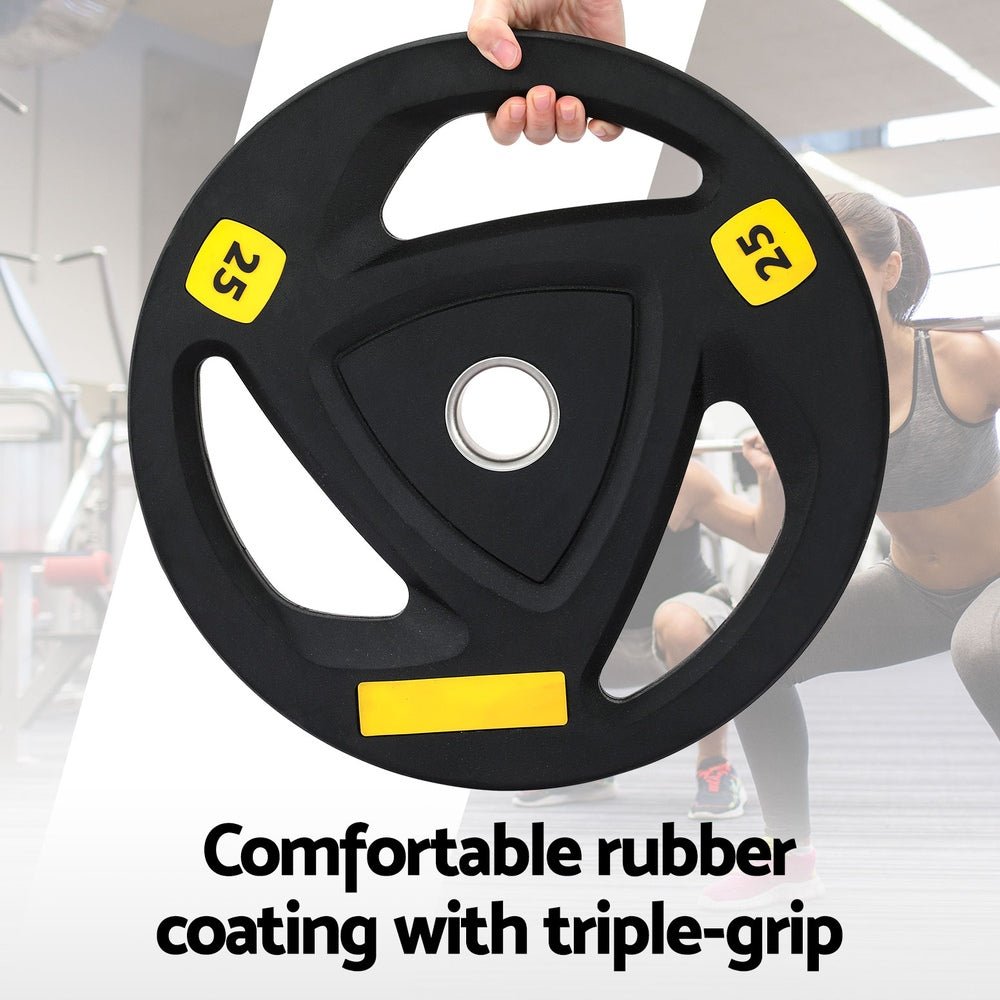 56KG Barbell and Dumbbell Set with Plates 120cm - Black - Sports & Fitness > Exercise, Gym & Fitness > Free Weights - Rivercity House & Home Co. (ABN 18 642 972 209) - Affordable Modern Furniture Australia