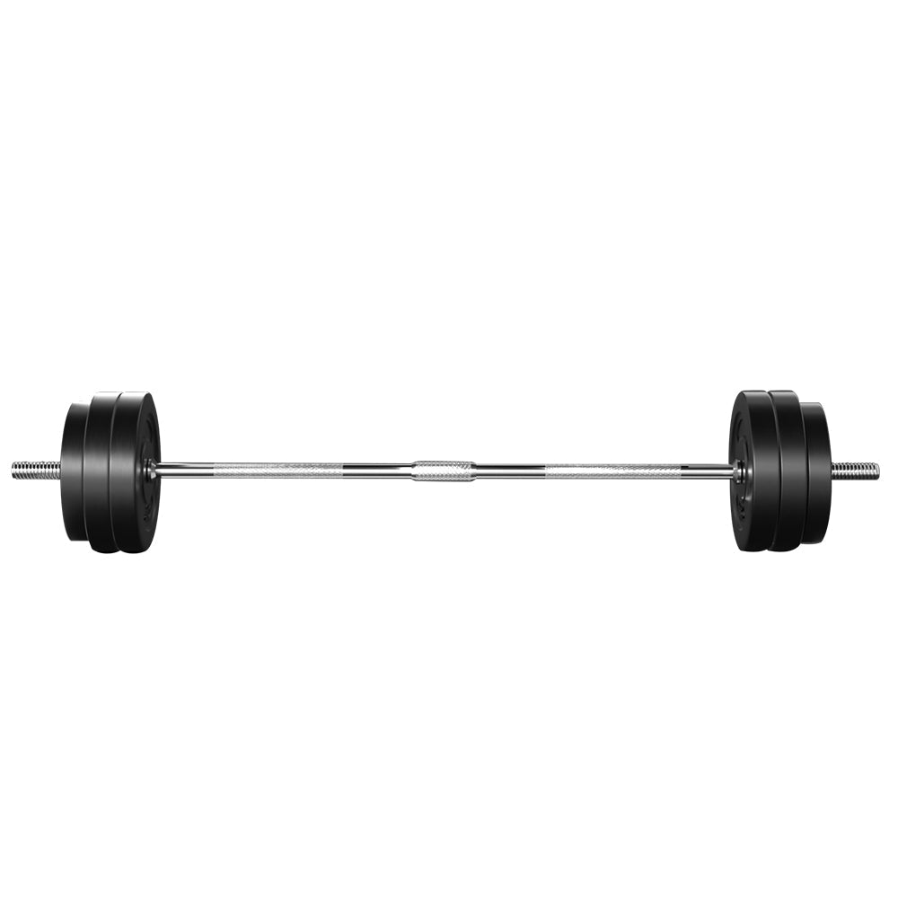 58kg Barbell Weight Plate Set with 168cm Barbell Bar - Rubber Coated - Sports & Fitness > Exercise, Gym & Fitness > Exercise Benches - Rivercity House & Home Co. (ABN 18 642 972 209) - Affordable Modern Furniture Australia