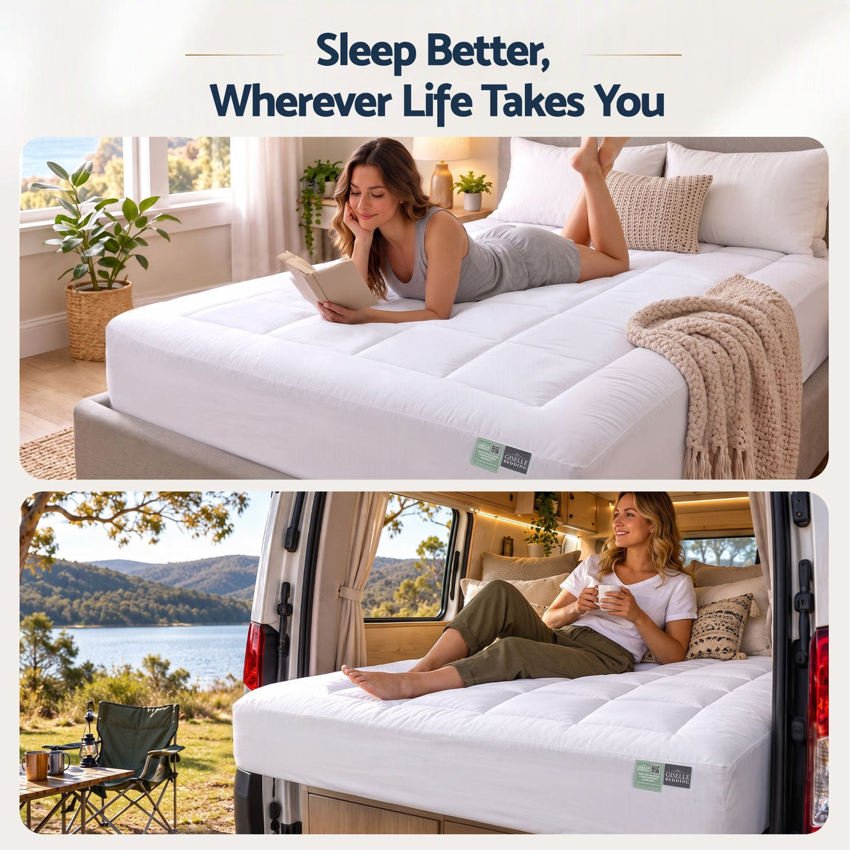 5cm Double Memory Foam Mattress Topper Pillow Top with Gel Foam - Furniture > Mattresses > Mattress Toppers - Rivercity House & Home Co. (ABN 18 642 972 209) - Affordable Modern Furniture Australia