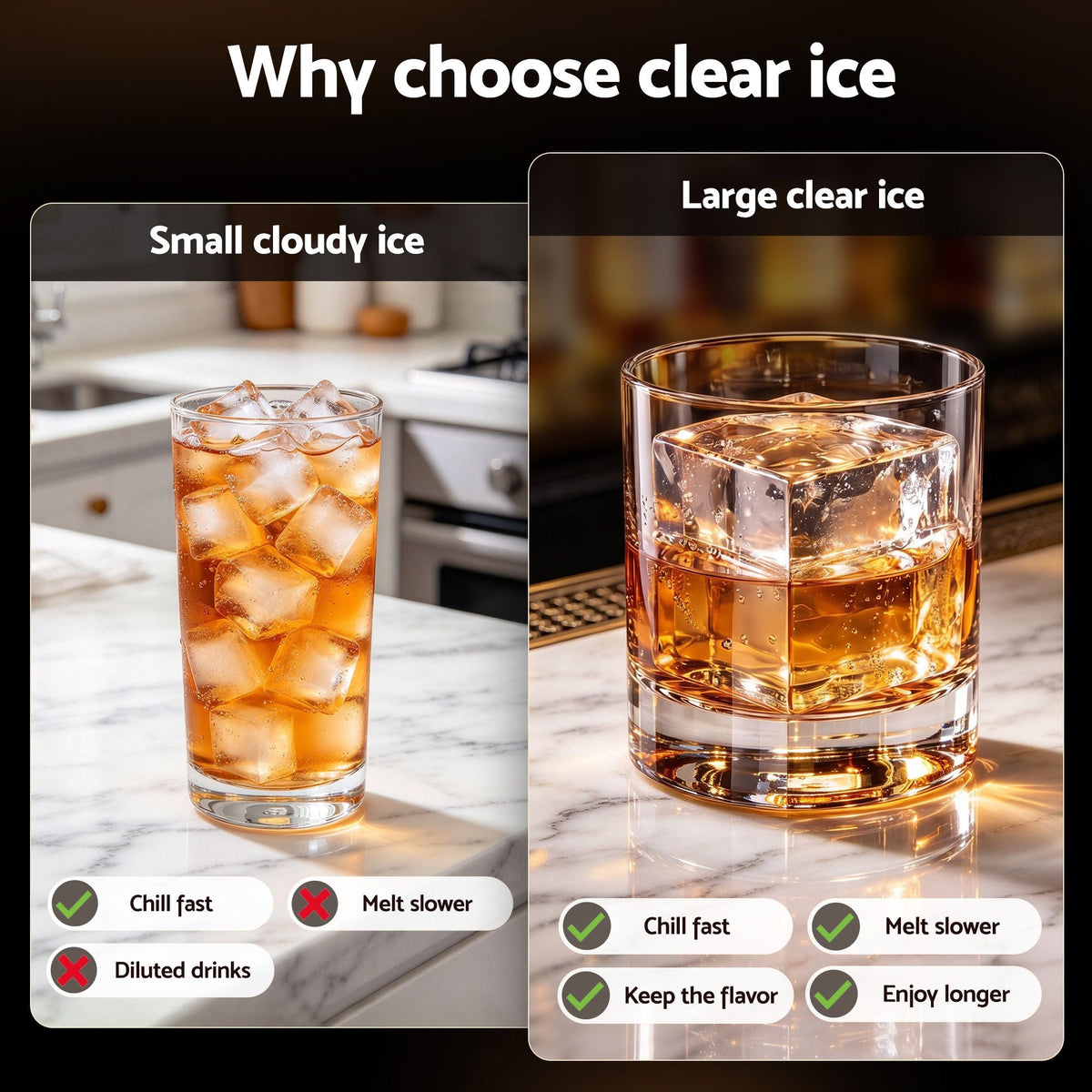 5cm Large Square Clear Ice Cube Tray Mold for Whiskey and Drinks - Home & Garden > Kitchenware > Kitchen Utensils - Rivercity House & Home Co. (ABN 18 642 972 209) - Affordable Modern Furniture Australia