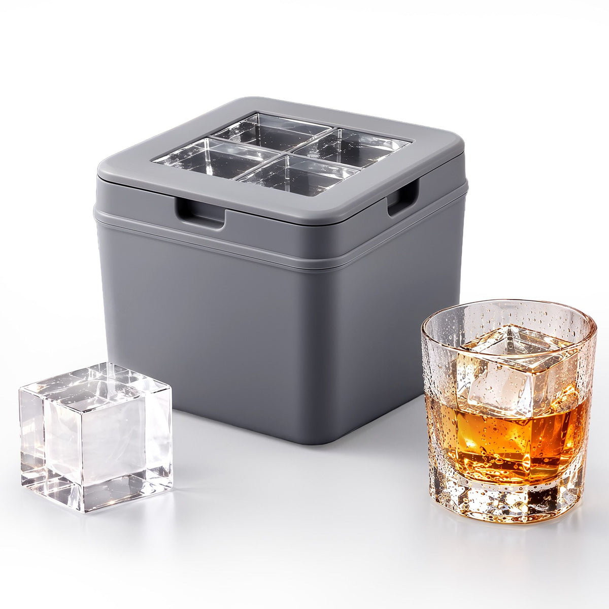 5cm Large Square Clear Ice Cube Tray Mold for Whiskey and Drinks - Home & Garden > Kitchenware > Kitchen Utensils - Rivercity House & Home Co. (ABN 18 642 972 209) - Affordable Modern Furniture Australia