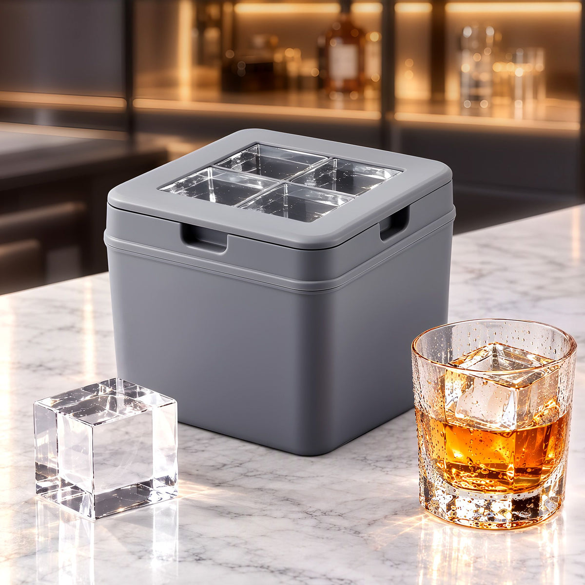 5cm Large Square Clear Ice Cube Tray Mold for Whiskey and Drinks - Home & Garden > Kitchenware > Kitchen Utensils - Rivercity House & Home Co. (ABN 18 642 972 209) - Affordable Modern Furniture Australia