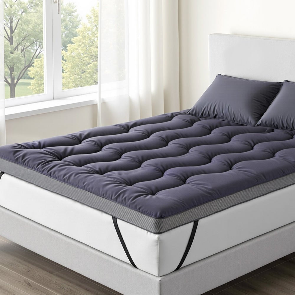 5cm Mattress Topper Pillowtop toppers Bamboo Charcoal Double - Furniture > Mattresses > Mattress Toppers - Rivercity House & Home Co. (ABN 18 642 972 209) - Affordable Modern Furniture Australia