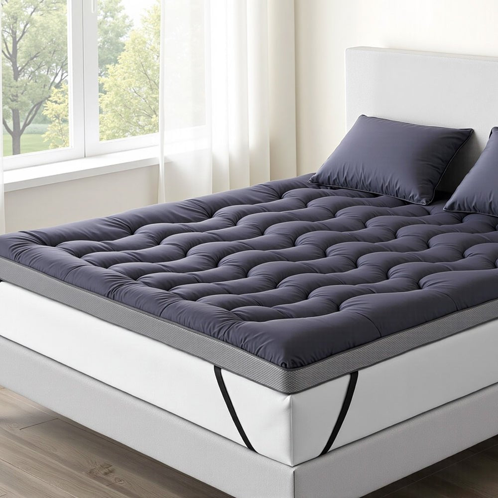 5cm Mattress Topper Pillowtop toppers Bamboo Charcoal King - Furniture > Mattresses > Mattress Toppers - Rivercity House & Home Co. (ABN 18 642 972 209) - Affordable Modern Furniture Australia