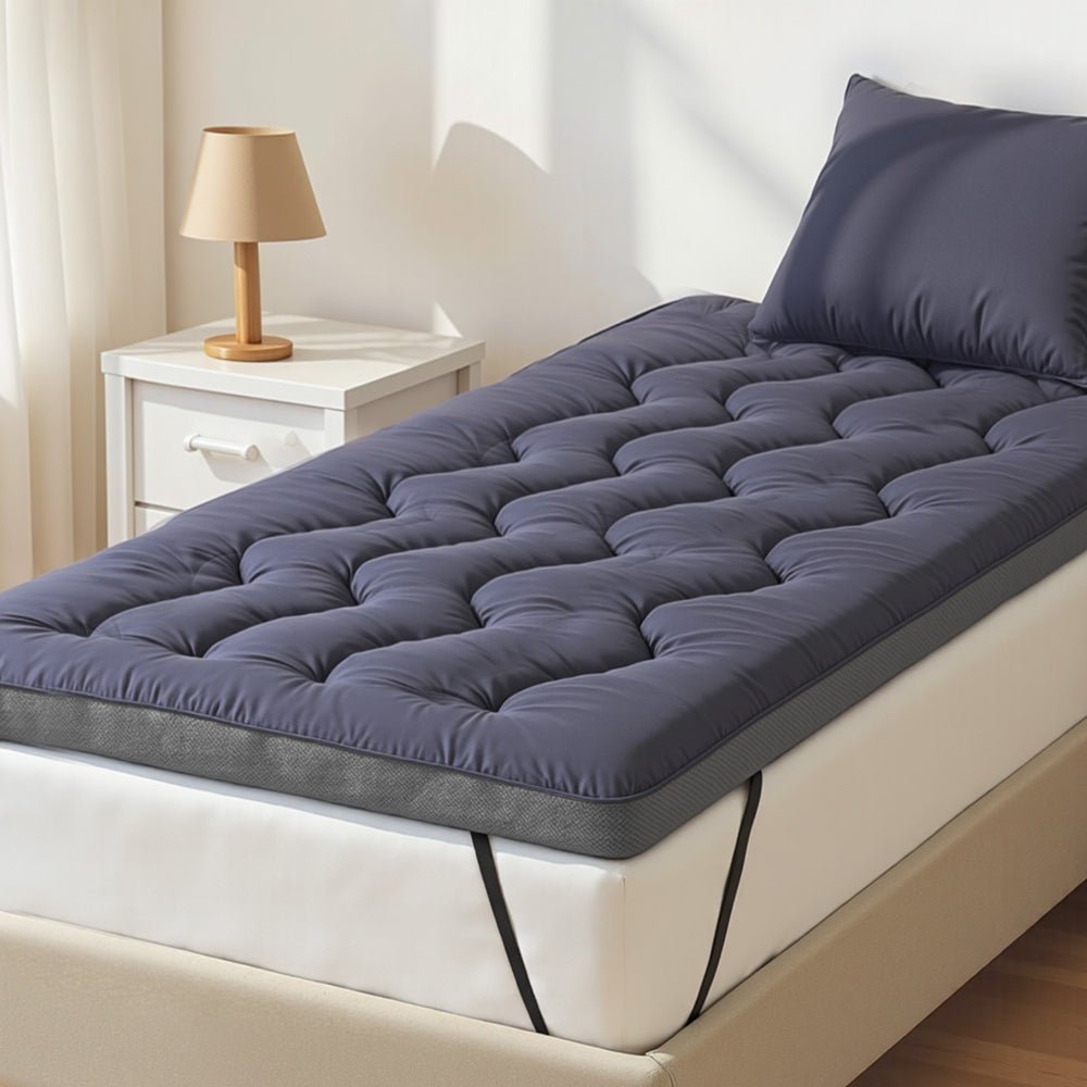 5cm Mattress Topper Pillowtop toppers Bamboo Charcoal Single - Furniture > Mattresses > Mattress Toppers - Rivercity House & Home Co. (ABN 18 642 972 209) - Affordable Modern Furniture Australia