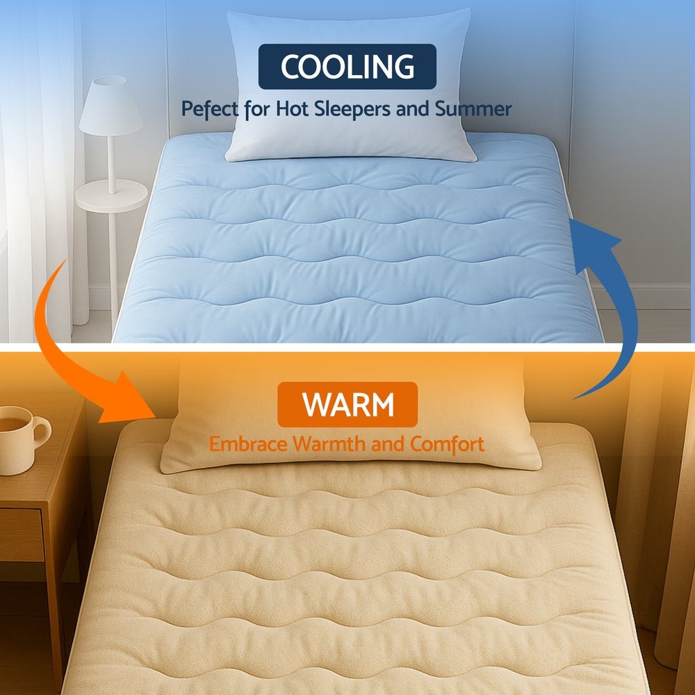 5cm Mattress Topper Pillowtop toppers Double - Sided King Single - Furniture > Mattresses > Mattress Toppers - Rivercity House & Home Co. (ABN 18 642 972 209) - Affordable Modern Furniture Australia