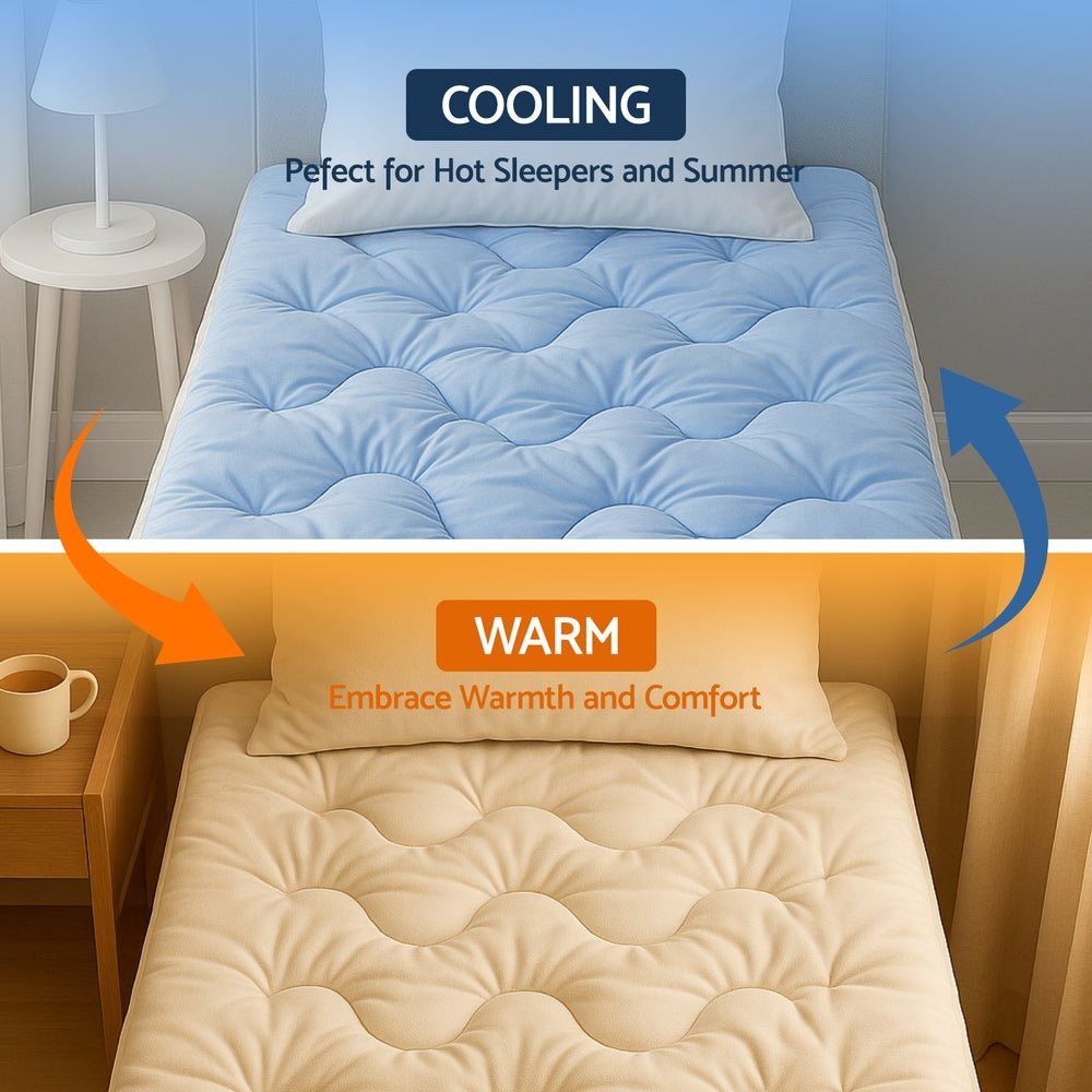 5cm Mattress Topper Pillowtop toppers Double - Sided Single - Furniture > Mattresses > Mattress Toppers - Rivercity House & Home Co. (ABN 18 642 972 209) - Affordable Modern Furniture Australia