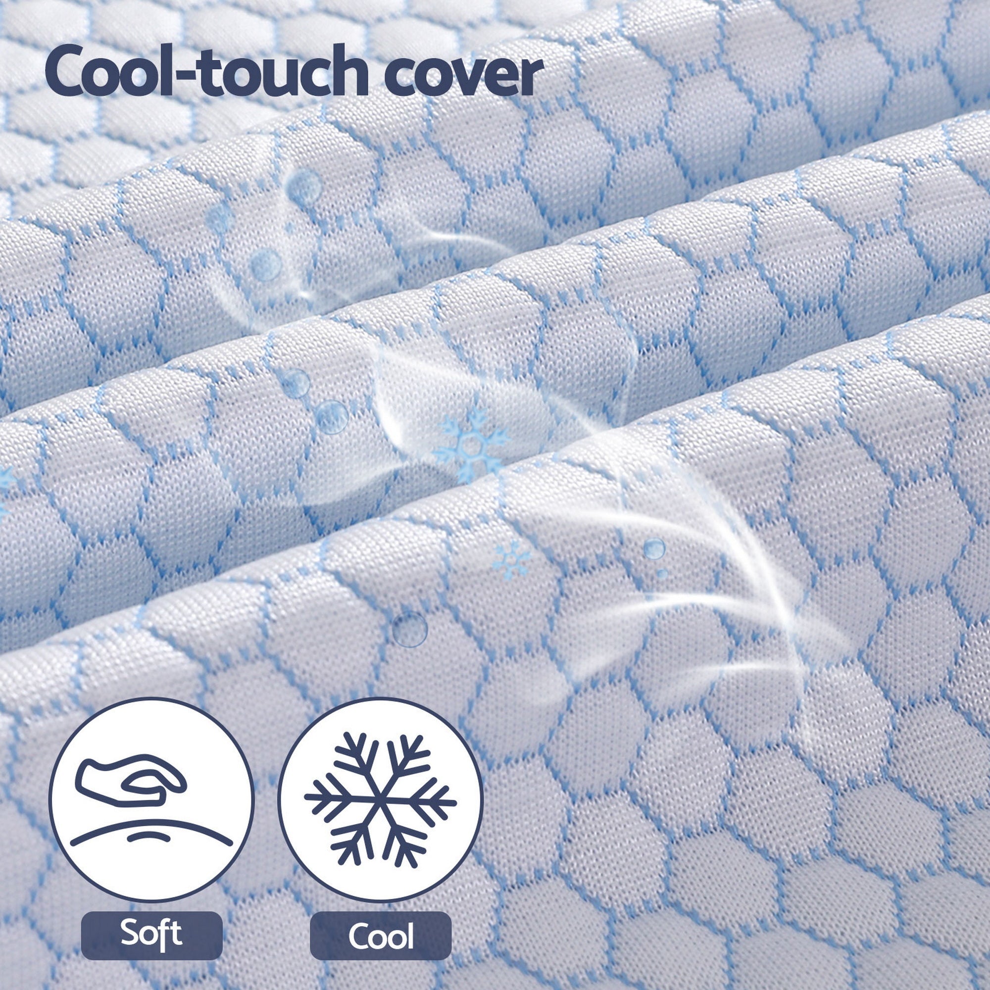 5cm Queen Latex Topper 7 - Zone with Ice Silk Cooling Cover - White - Furniture > Mattresses > Mattress Toppers - Rivercity House & Home Co. (ABN 18 642 972 209) - Affordable Modern Furniture Australia