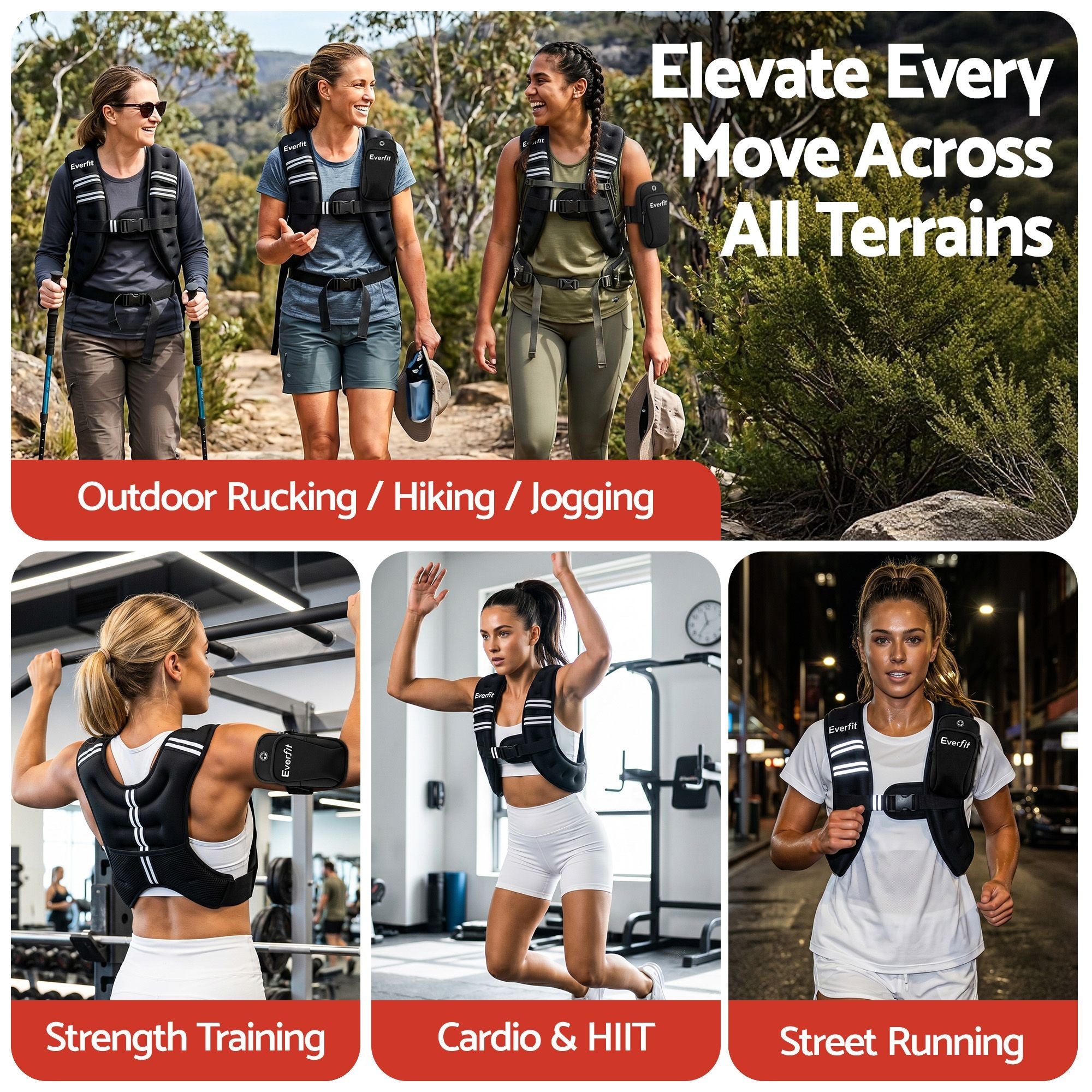 5kg Weighted Vest Men Women, Reflective Running Vest with Armband Pouch - Sports & Fitness > Exercise, Gym & Fitness > Gym Equipment & Accessories - Rivercity House & Home Co. (ABN 18 642 972 209) - Affordable Modern Furniture Australia